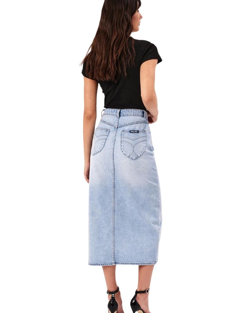 Rollas Sailor Skirt Lyocell Blue - Light Vintage Blue