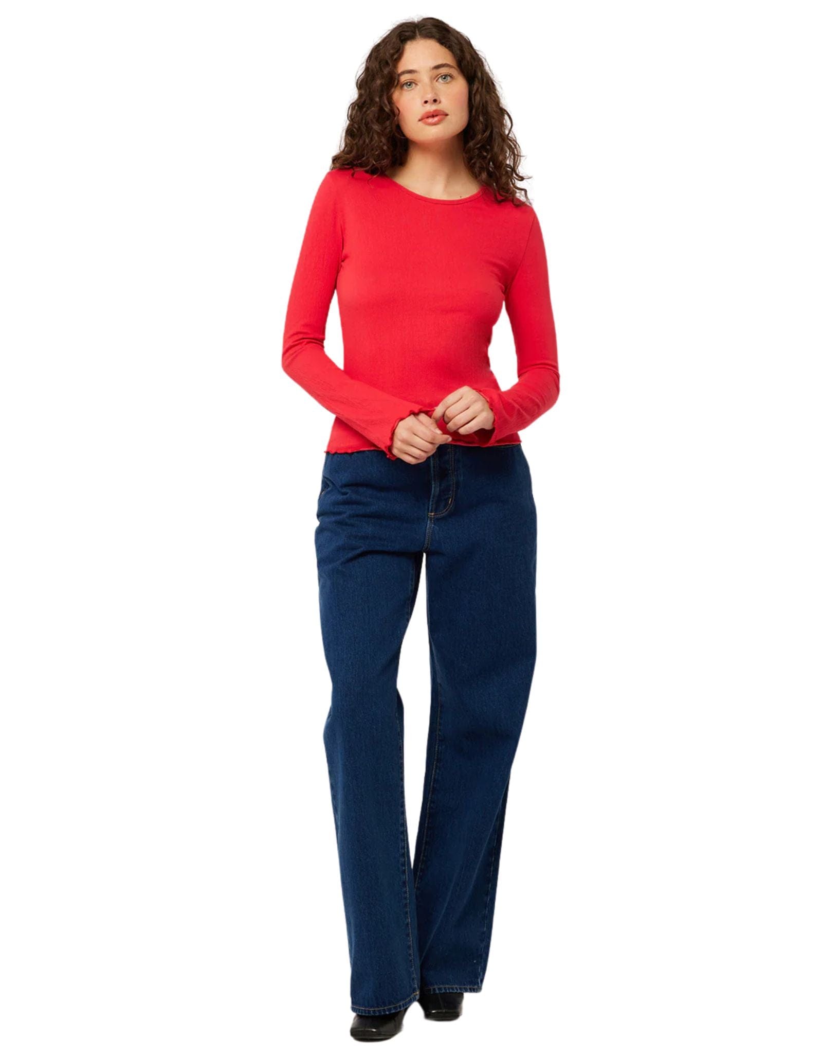 Rollas Womens Crinkle Longsleeve