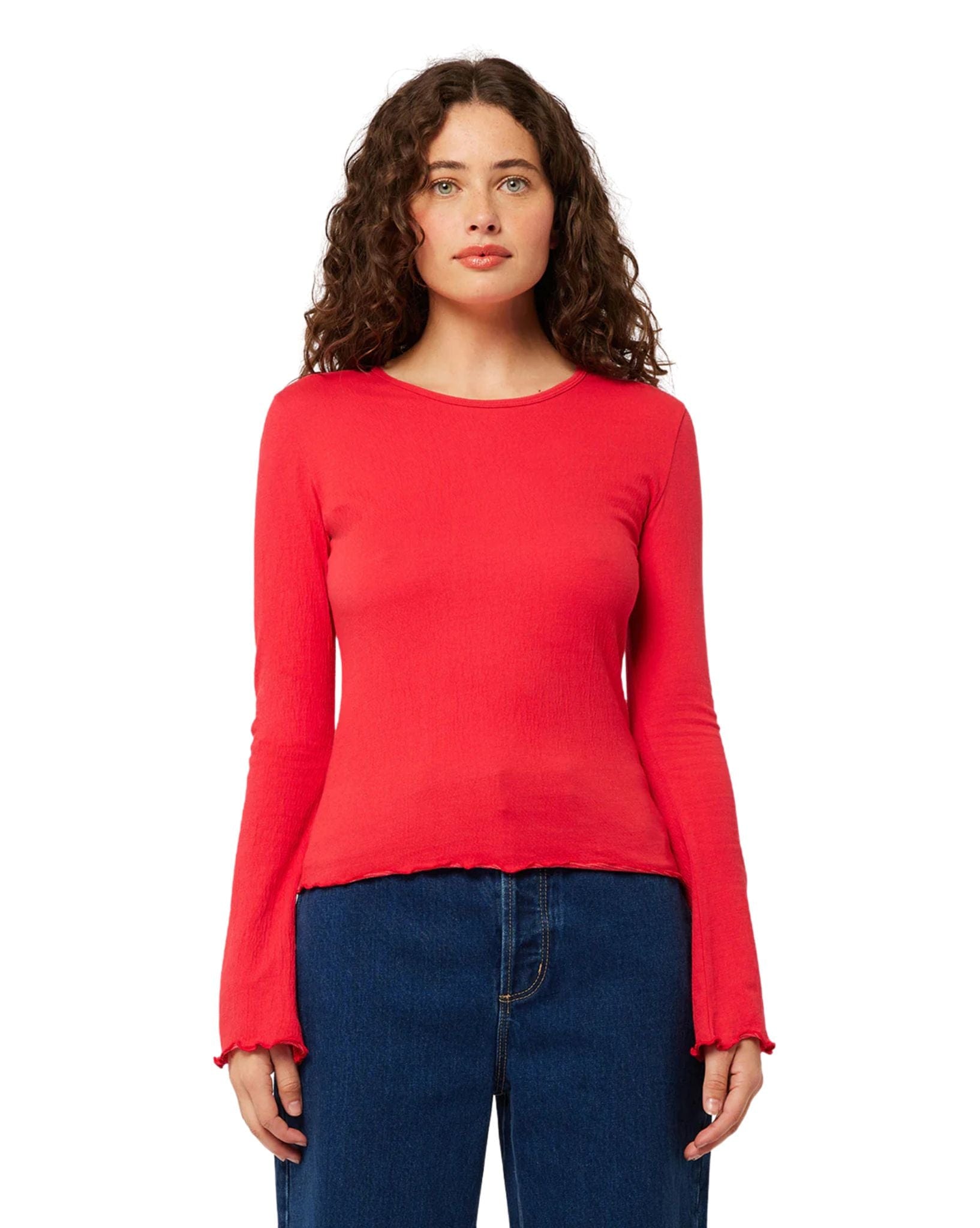 Rollas Womens Crinkle Longsleeve