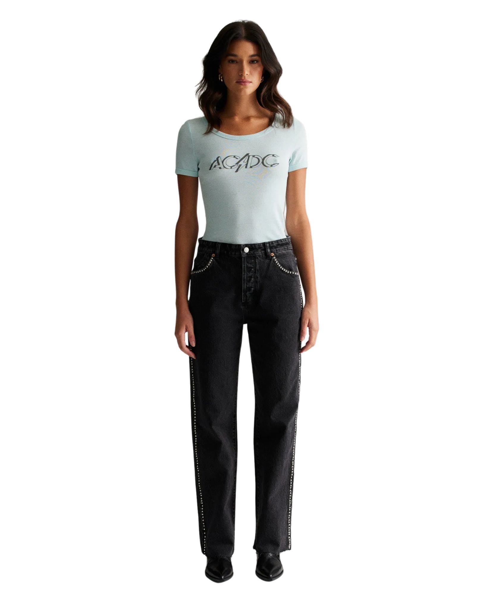 Rollas Womens Old School Baby Tee - Baby Blue