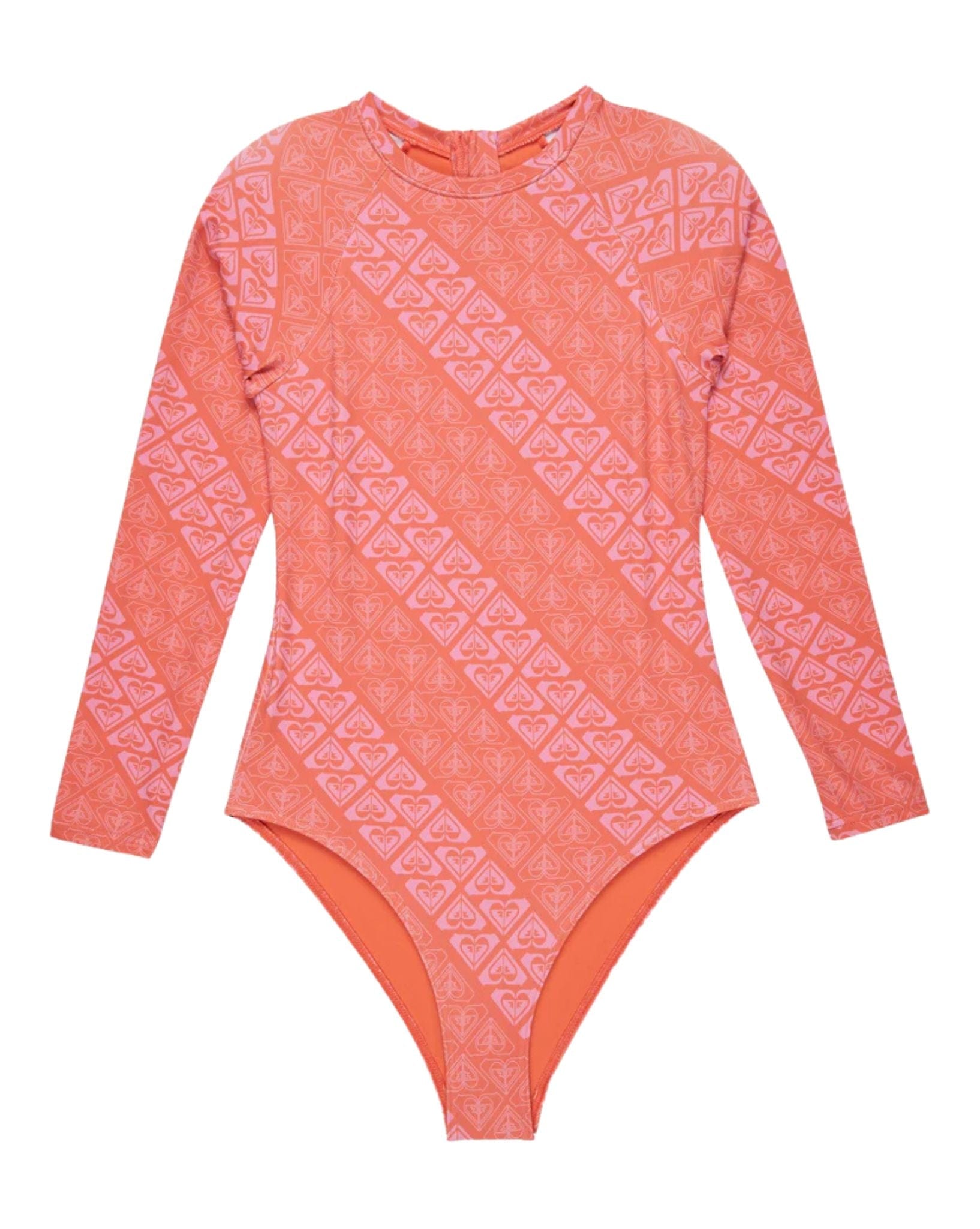 Roxy Girls Heart N Soul Ls Onesie Surfsuit - Emberglow