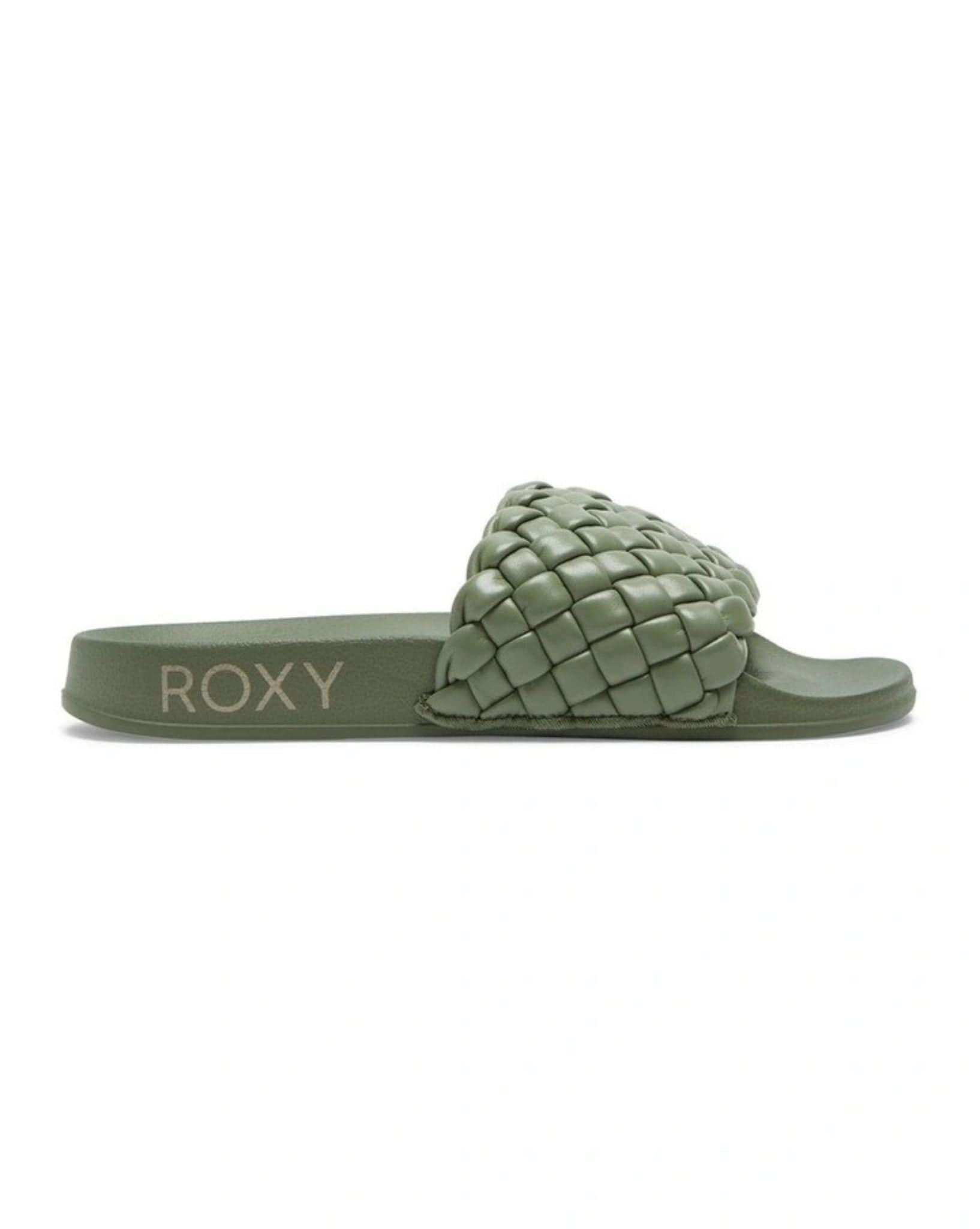 Roxy Womens Slippy Puff Slider - Green