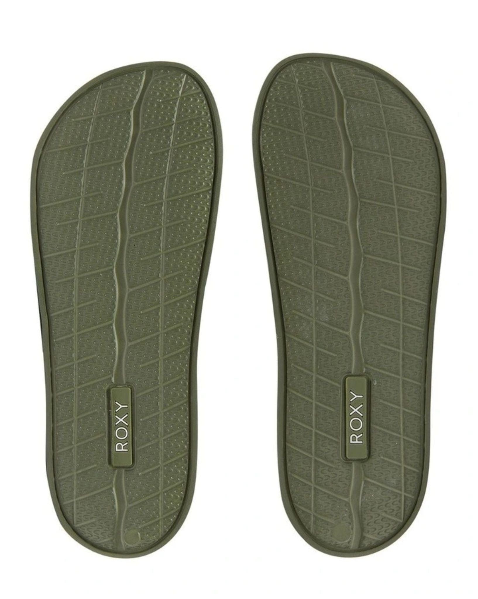 Roxy Womens Slippy Puff Slider - Green
