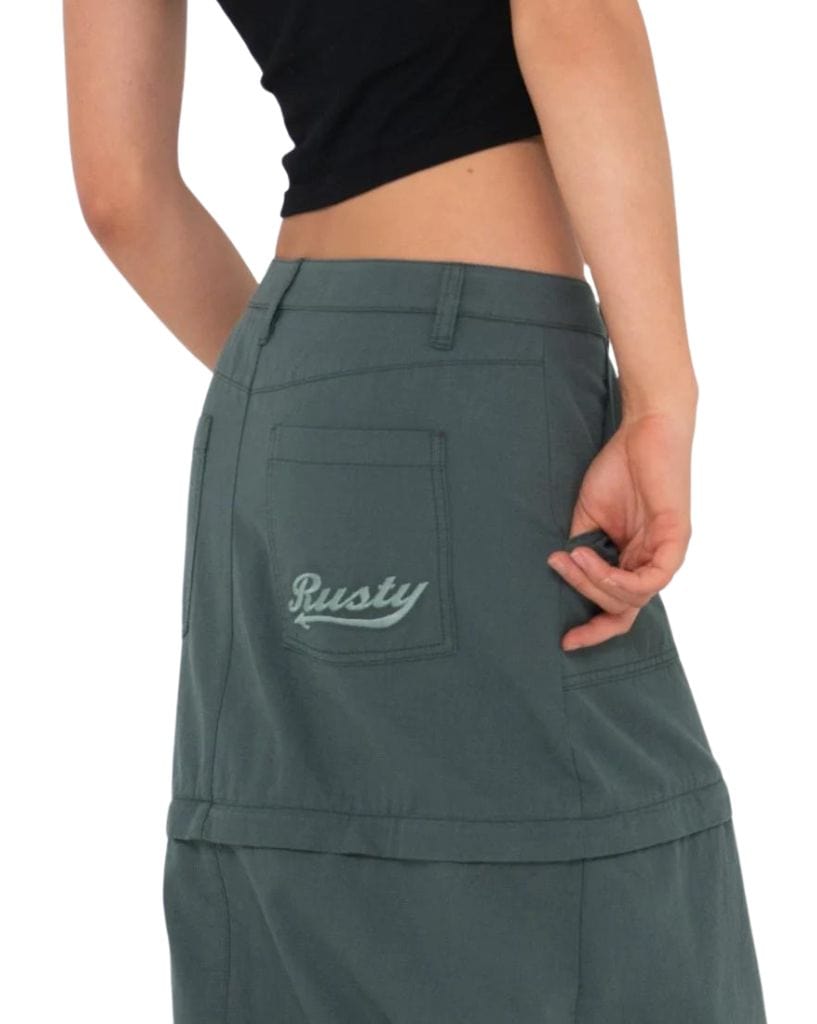 Rusty Billie Low Rise Ripstop Zip Off Skirt