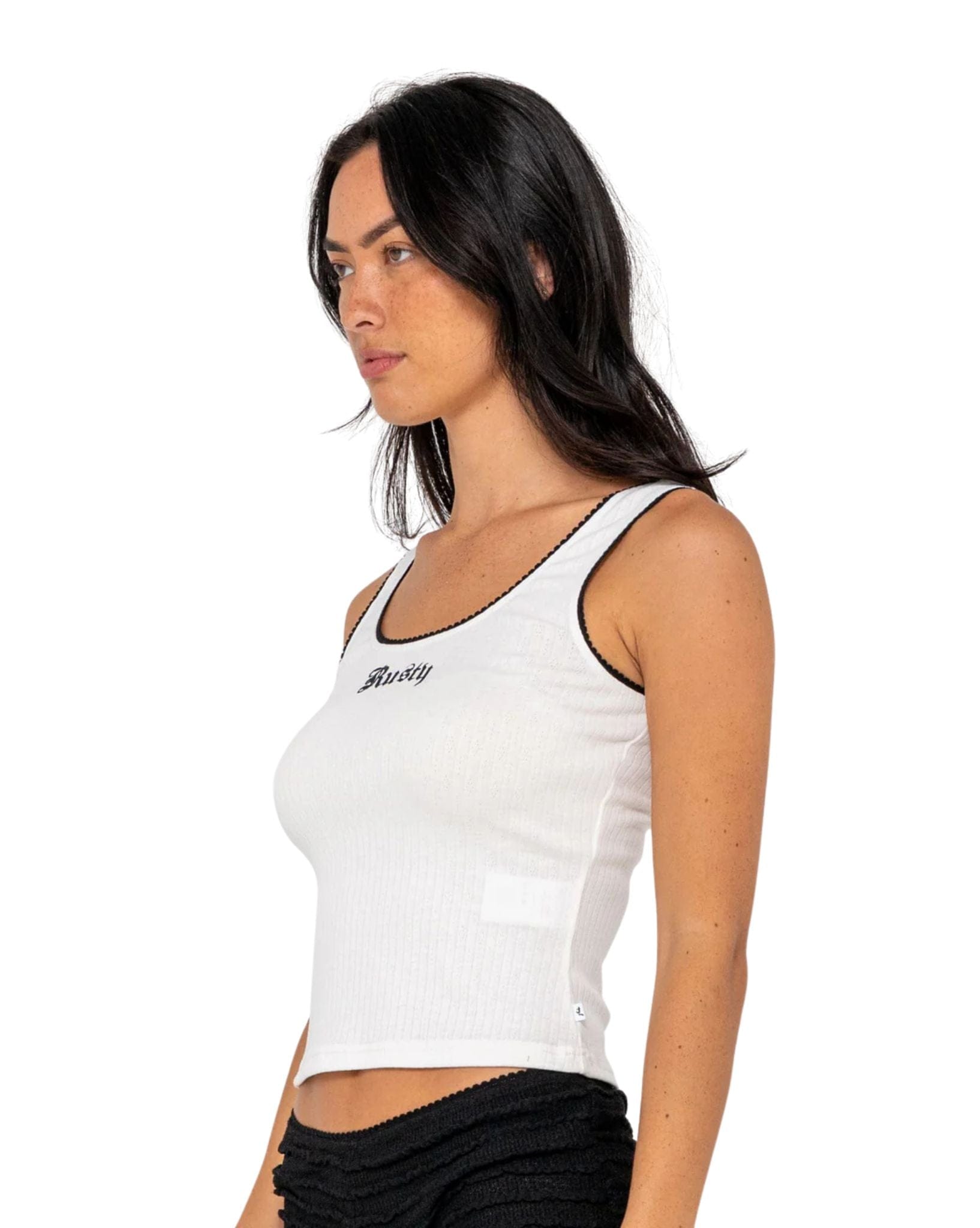 Rusty Cassian Ribbed Scoop Neck Singlet