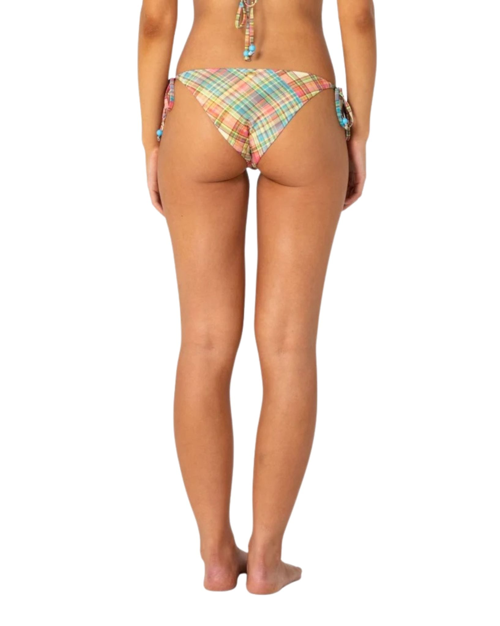 Rusty Check Moi Midi Side Ties Bikini Bottom