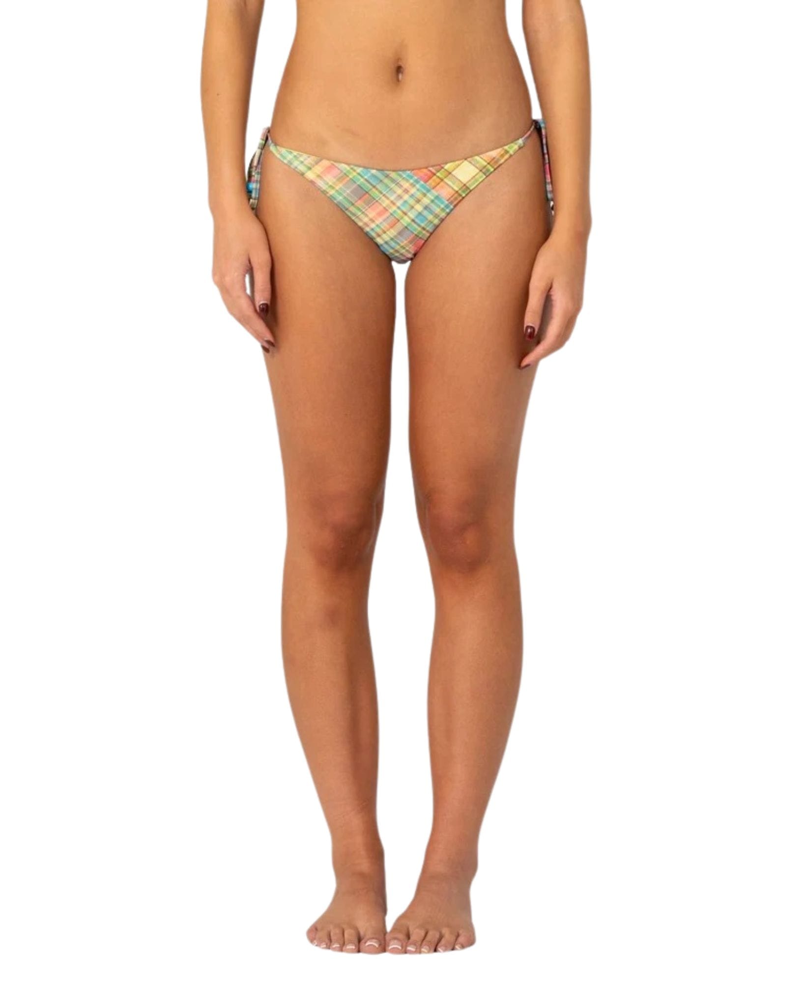 Rusty Check Moi Midi Side Ties Bikini Bottom