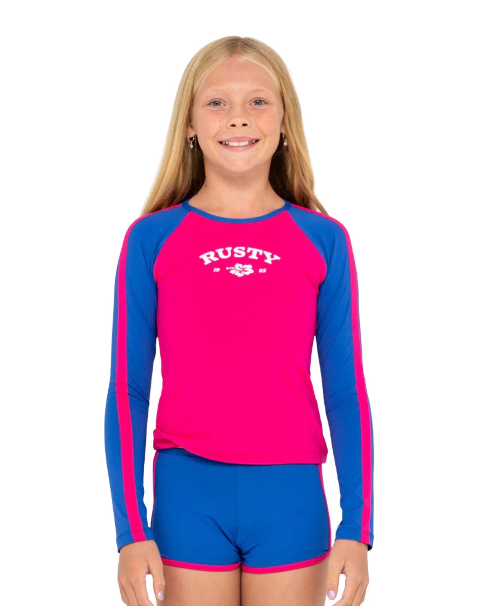 Rusty Contrast Rashie And Shorts Set Girls