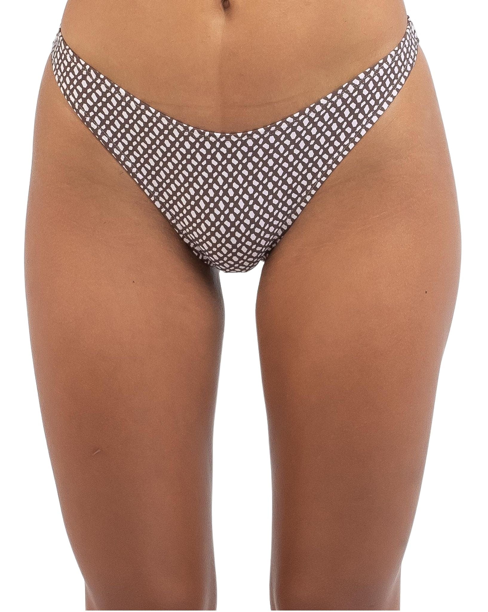Rusty Cross My Heart Midi Bikini Pant - Cocoa Brown