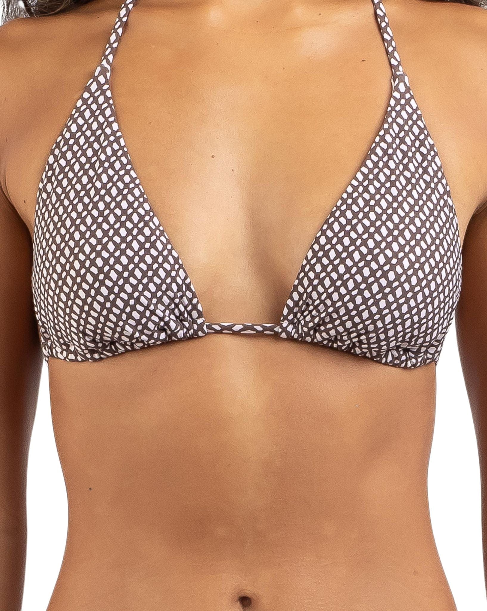 Rusty Cross My Heart Multiway Bikini Top - Cocoa Brown