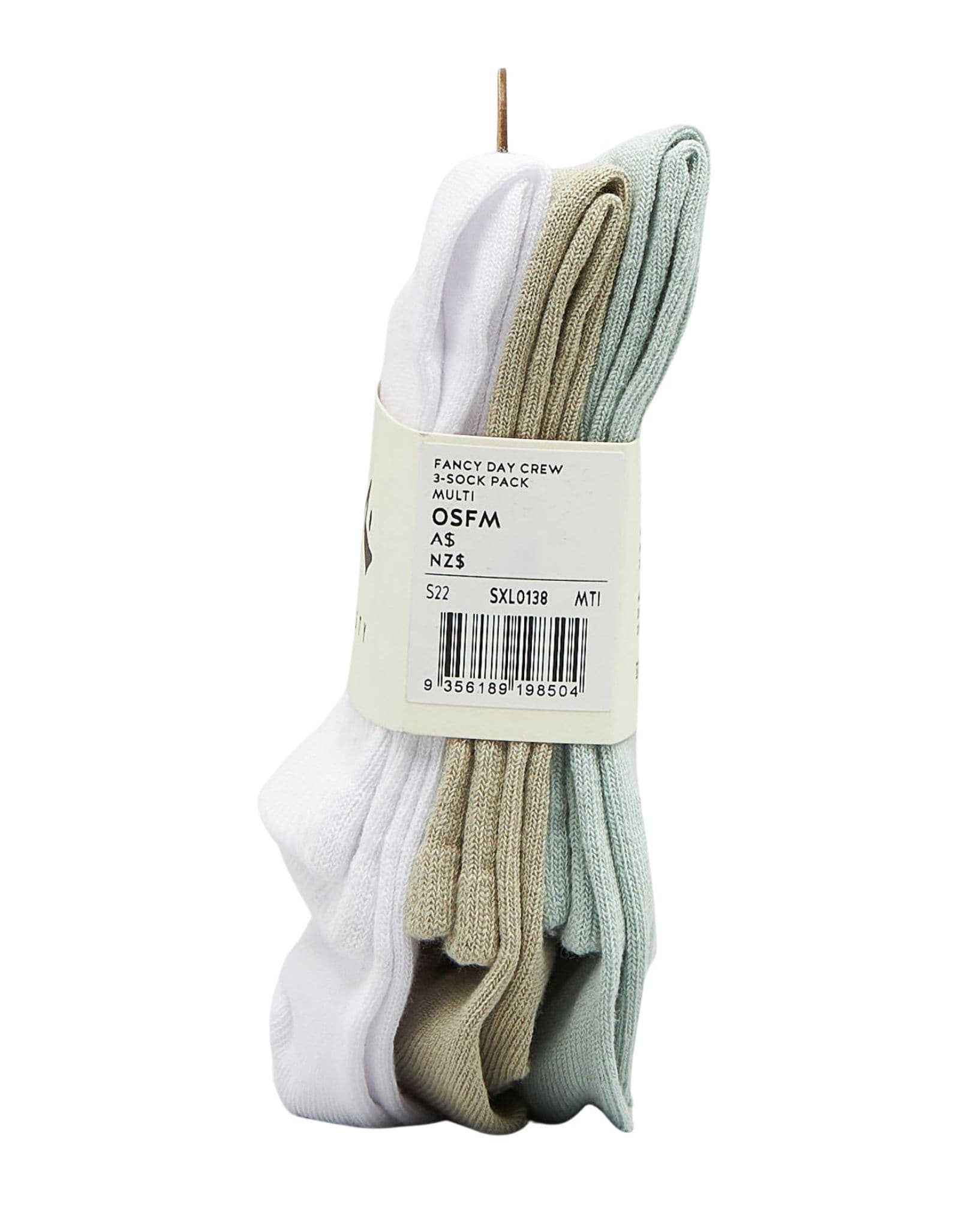 Rusty Fancy Day Crew 3-Sock Pack