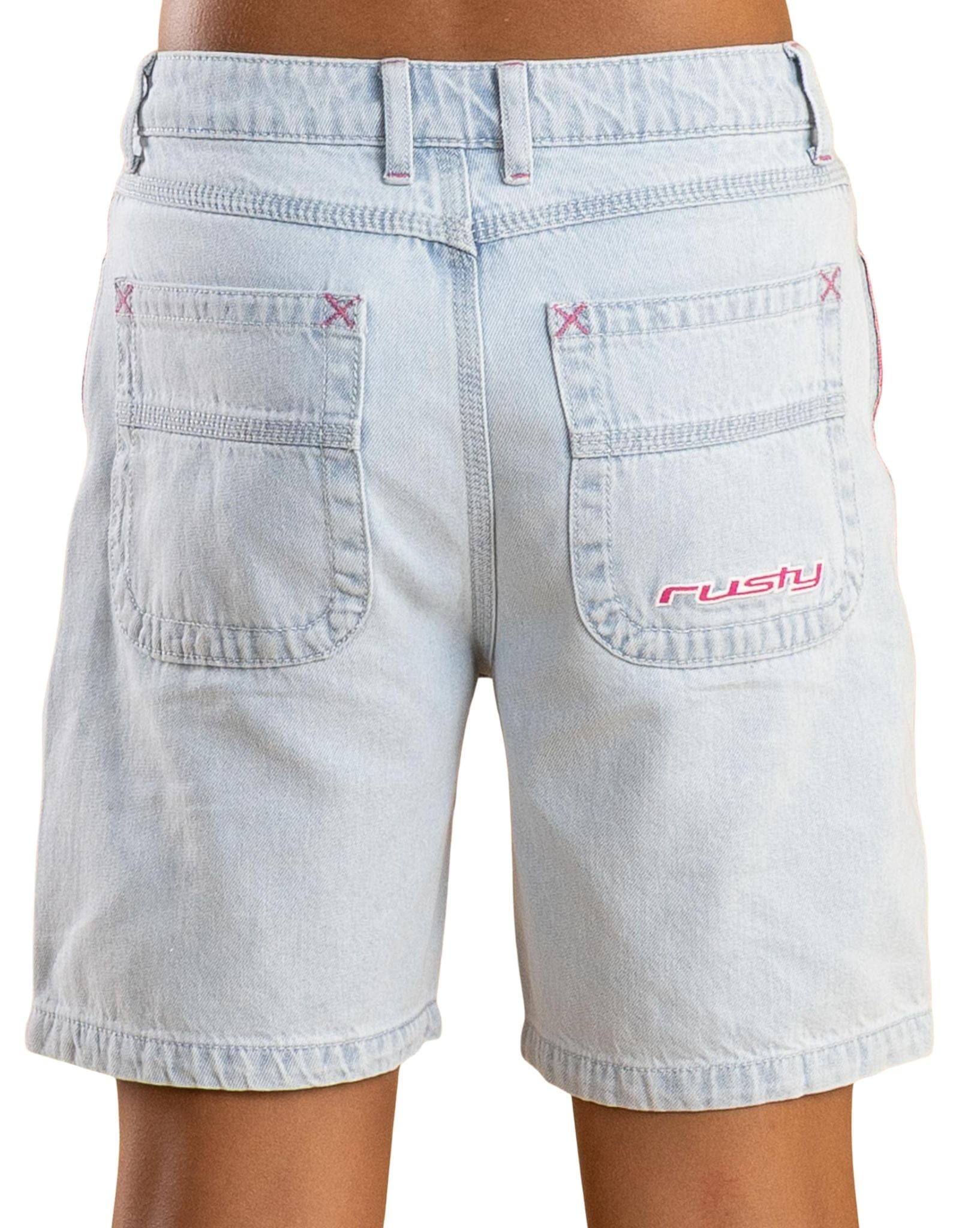 Rusty Flip Girl Low Rise Wide Leg Denim Jort