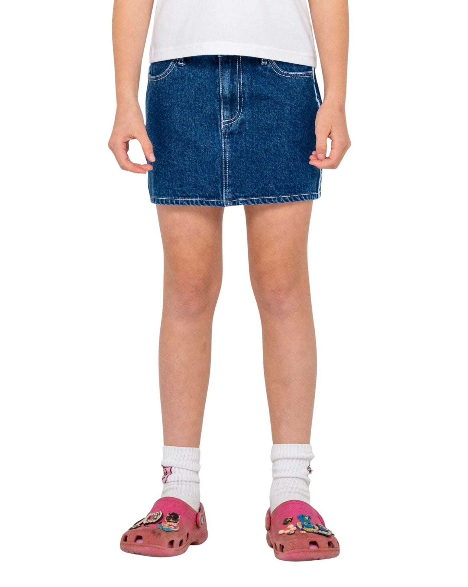 Rusty Flip Girl Mini Denim Skirt