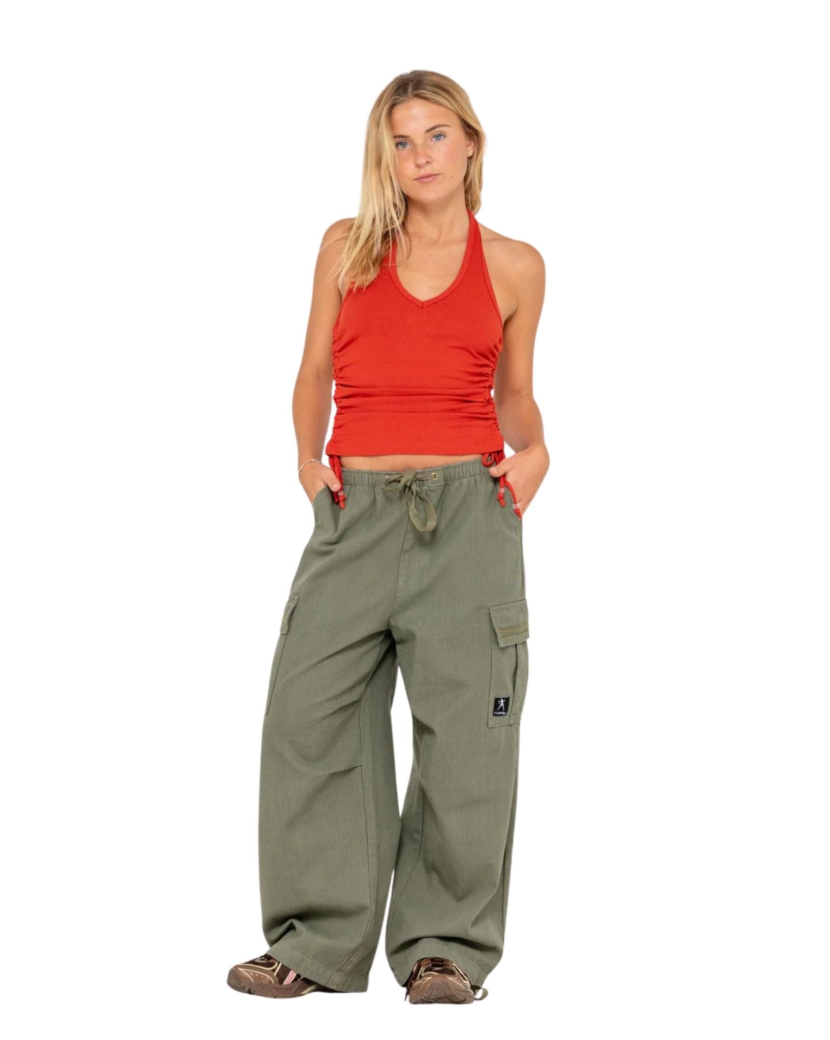 Rusty Halter It Up Ruched Halter Top