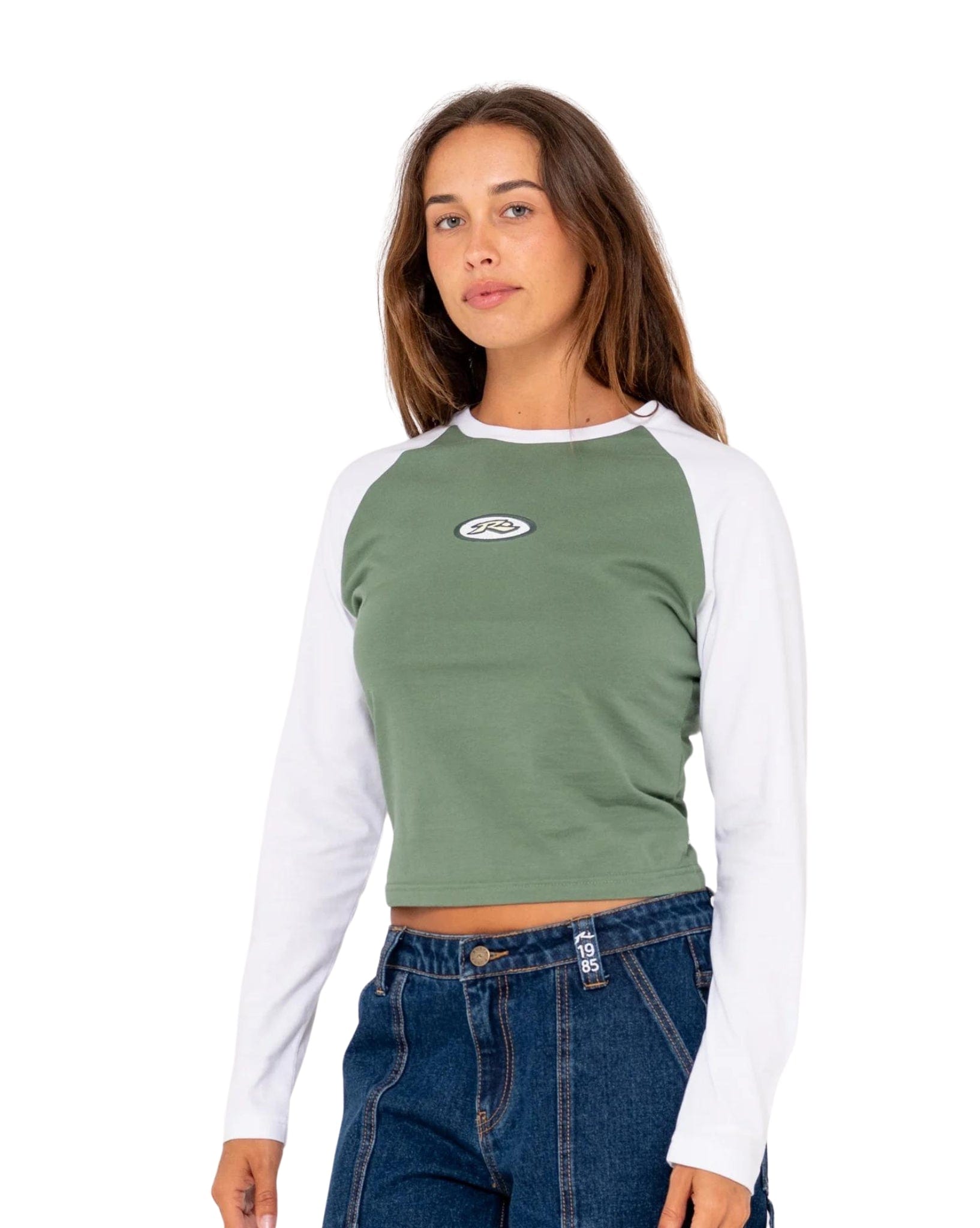 Rusty Heritage Long Sleeve Raglan Baby Tee