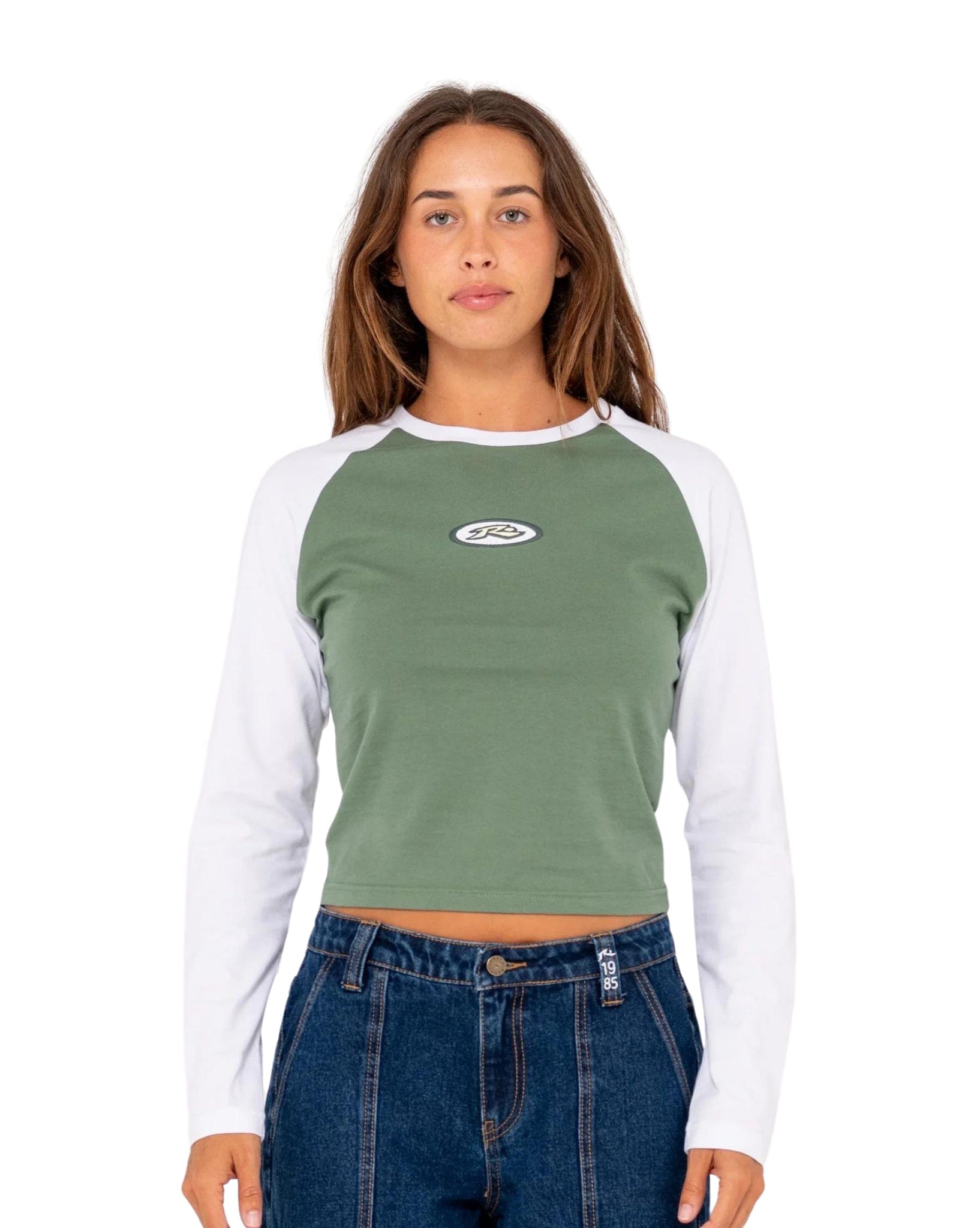 Rusty Heritage Long Sleeve Raglan Baby Tee
