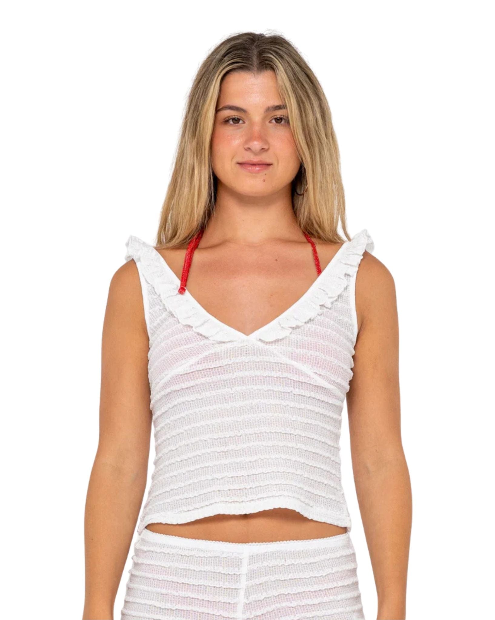 Rusty I Kissed A Pearl Lace Tank