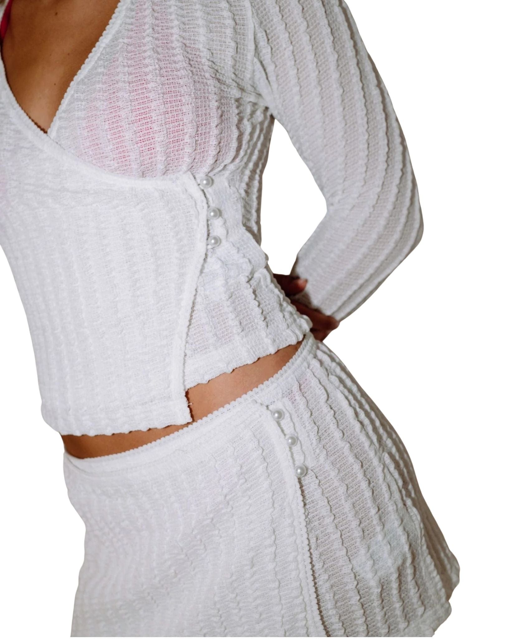 Rusty I Kissed A Pearl Lace Wrap L/S Top