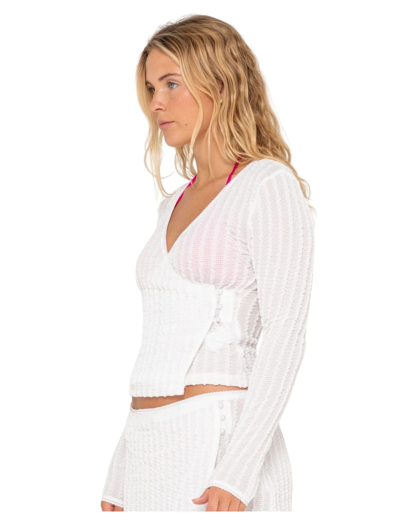 Rusty I Kissed A Pearl Lace Wrap L/S Top