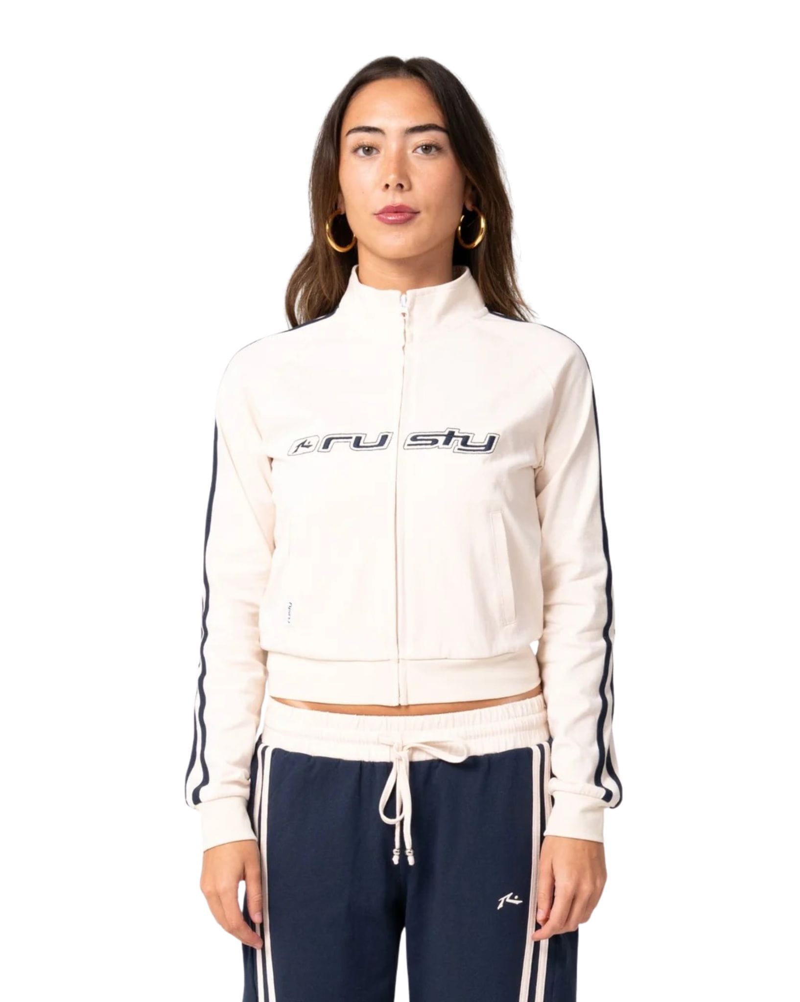Rusty Man Eater Fitted Zip Through Track Jacket