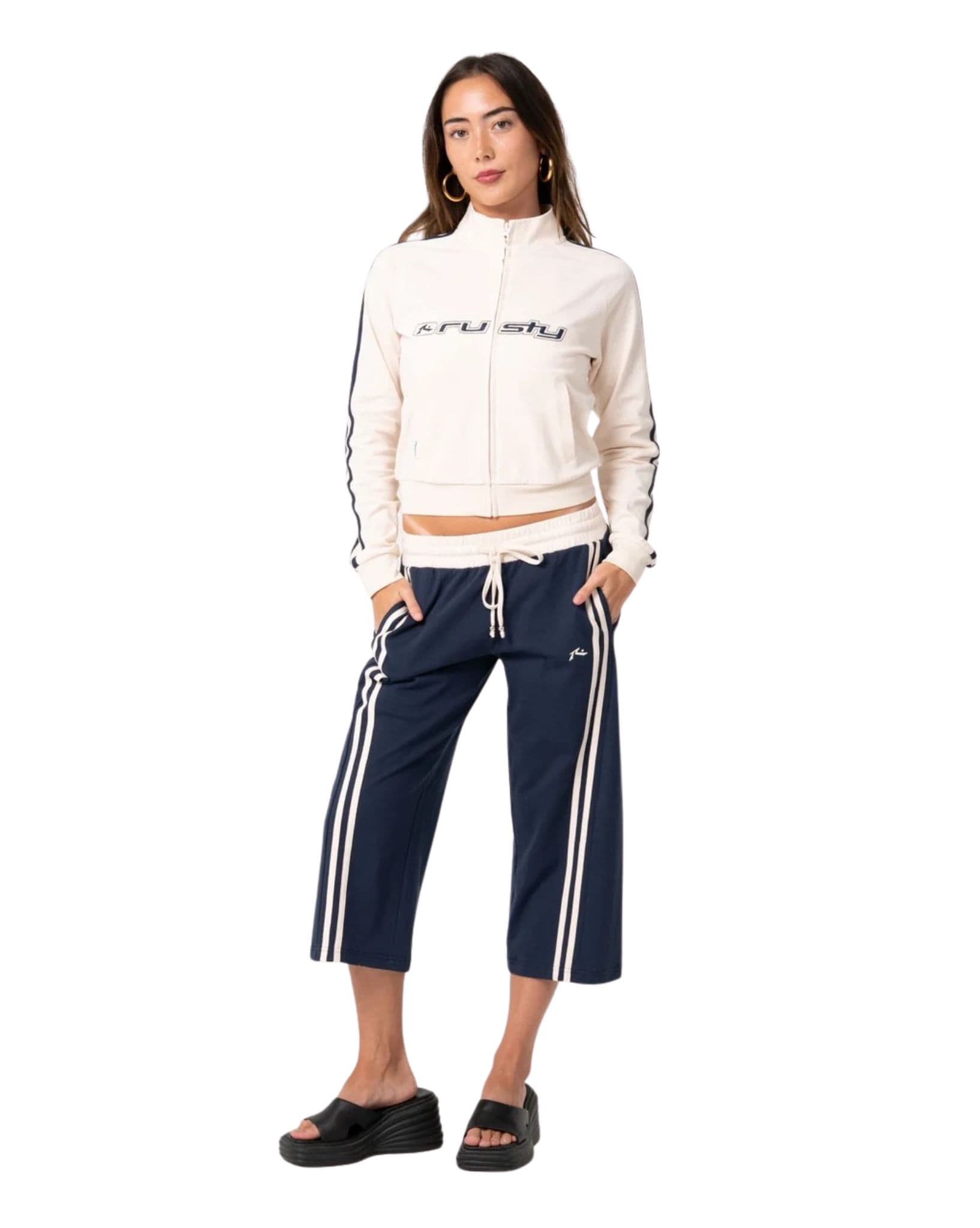 Rusty Man Eater Fitted Zip Through Track Jacket
