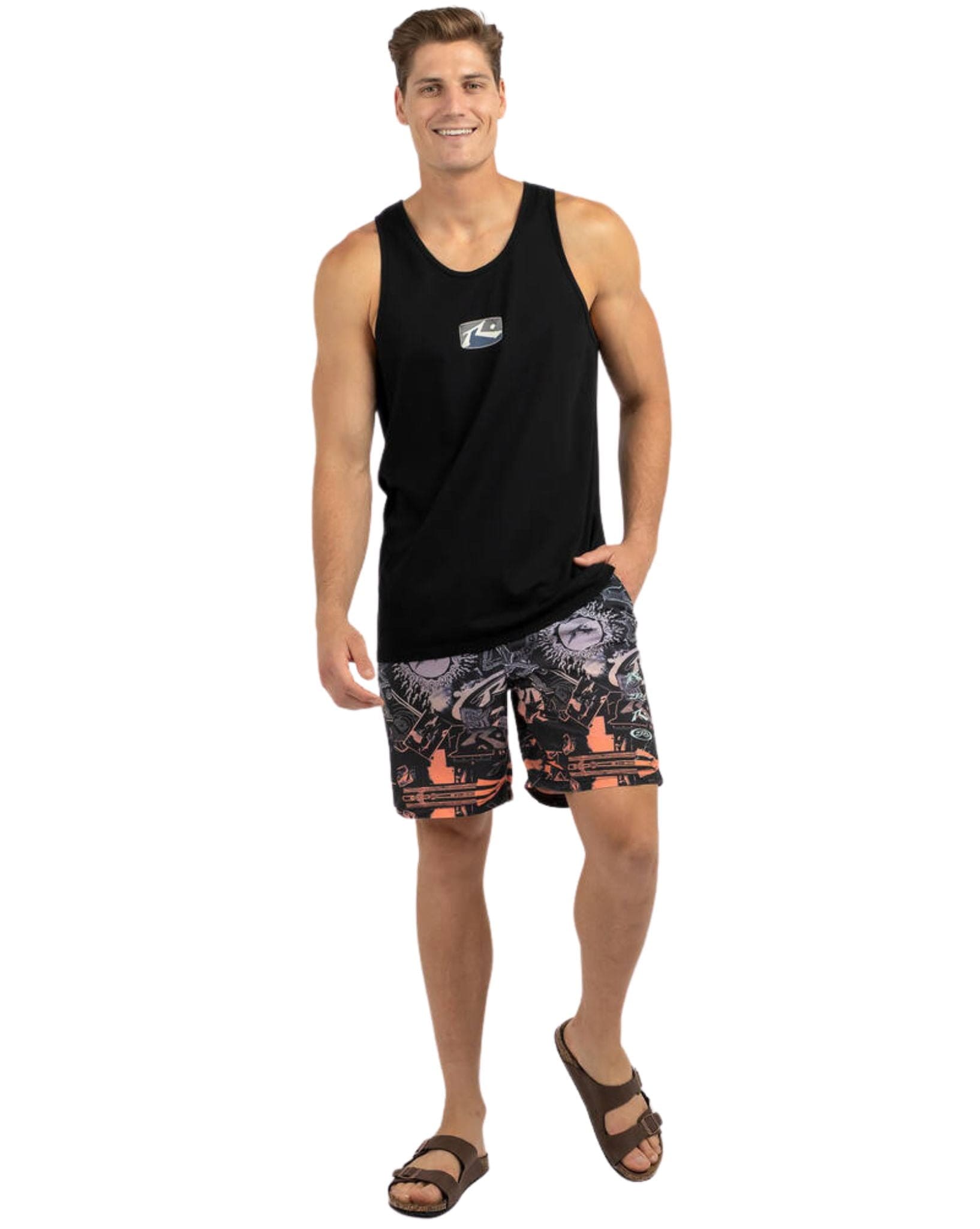 Rusty Mens Click Bait Tank - Black