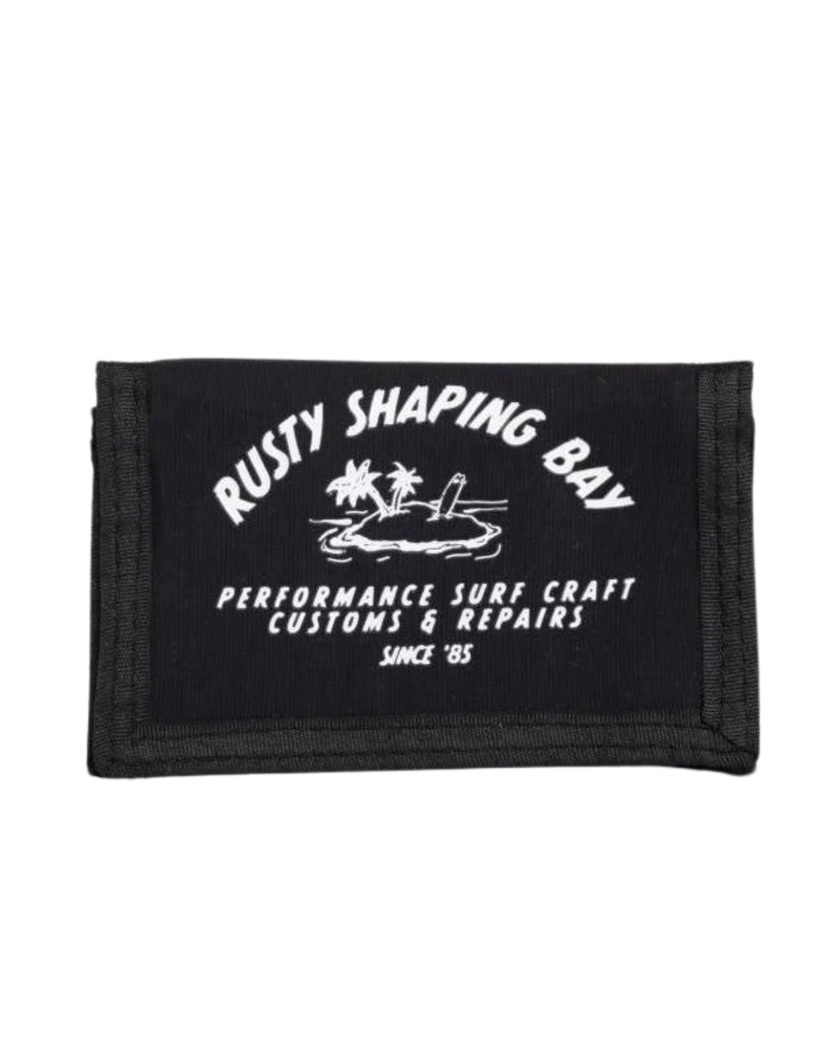 Rusty Mens Cooked Tri-Fold Wallet - Black