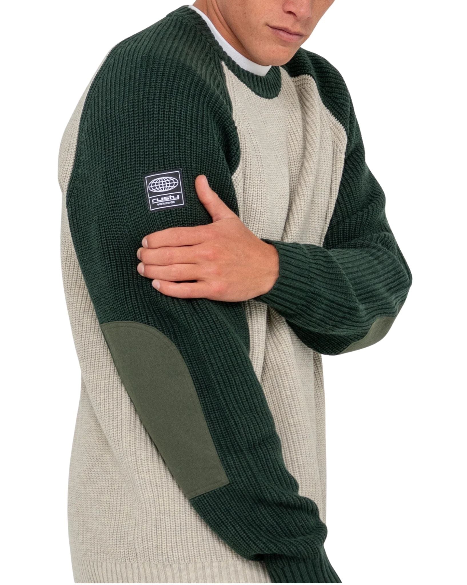 Rusty Mens Disposal 2.0 Knitted Crew - Abbey Stone
