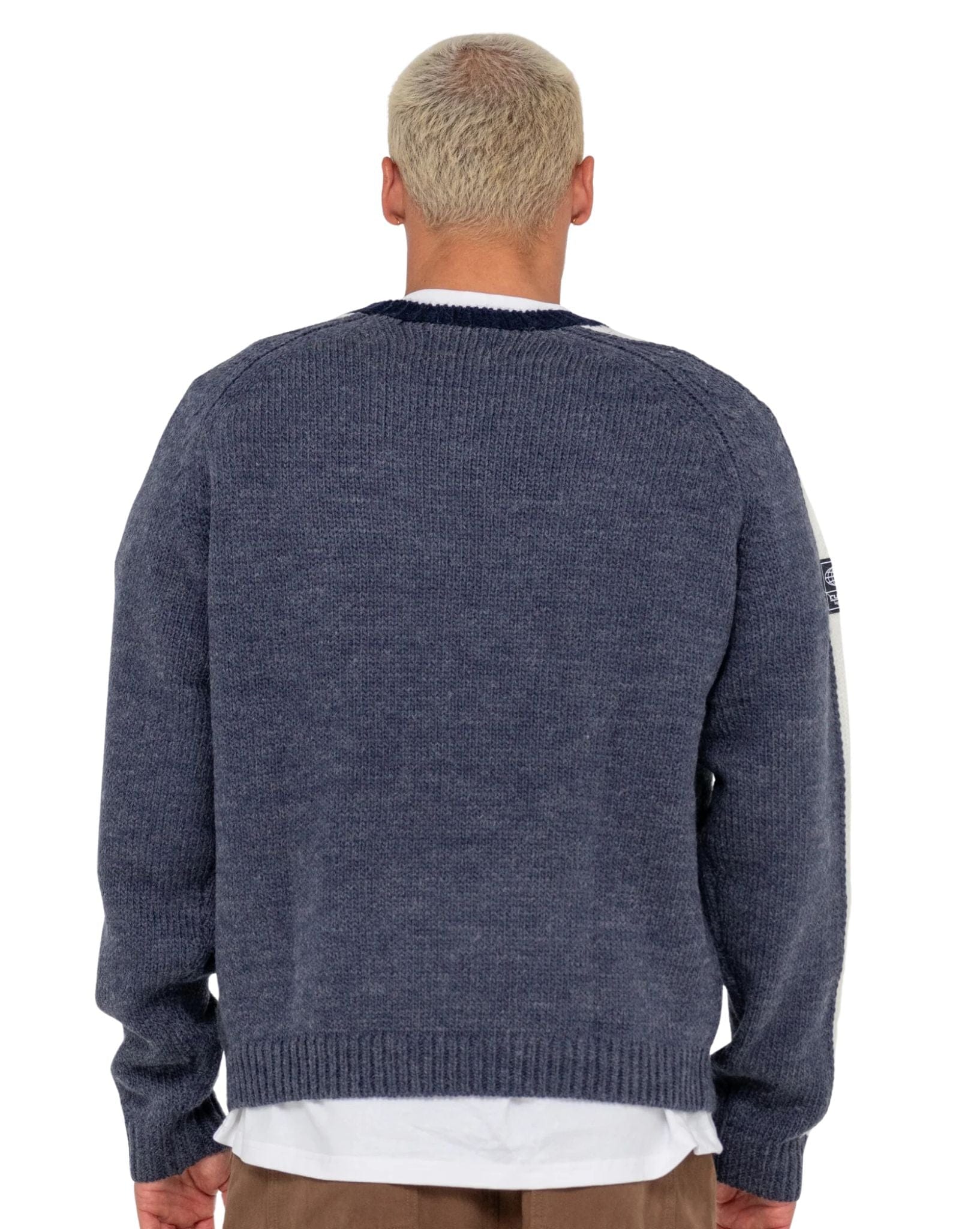 Rusty Mens Fishermans Boxy Knitted Crew