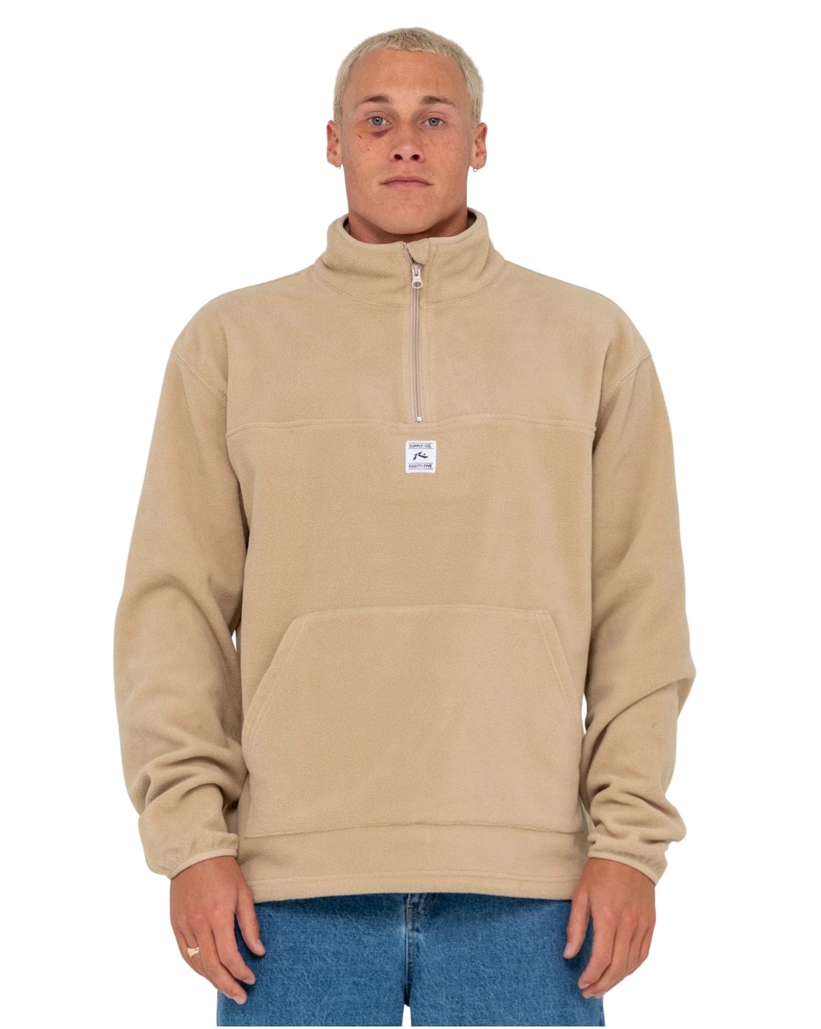 Rusty Mens Quarter Zip Core Division Polar Fleece