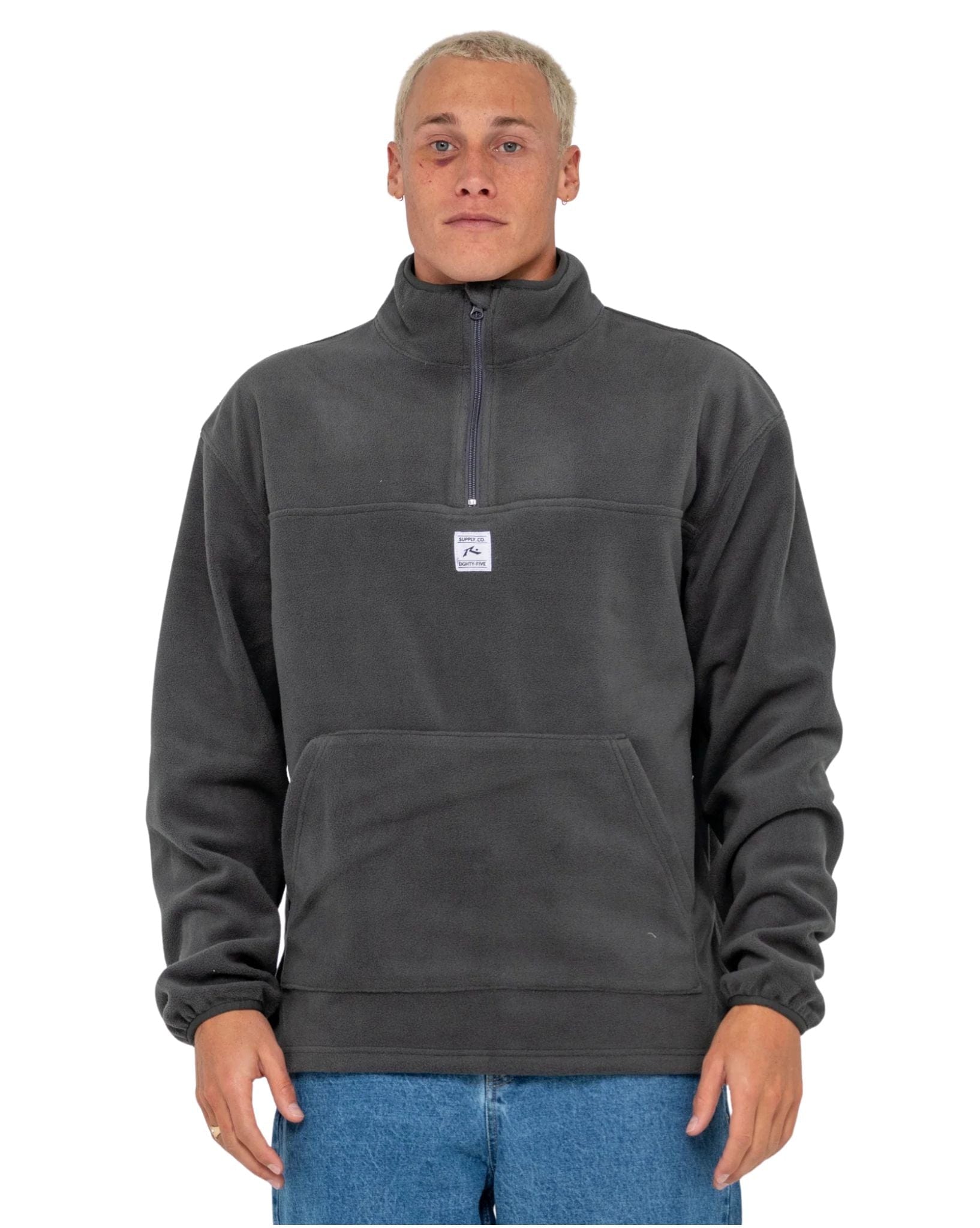 Rusty Mens Quarter Zip Core Division Polar Fleece