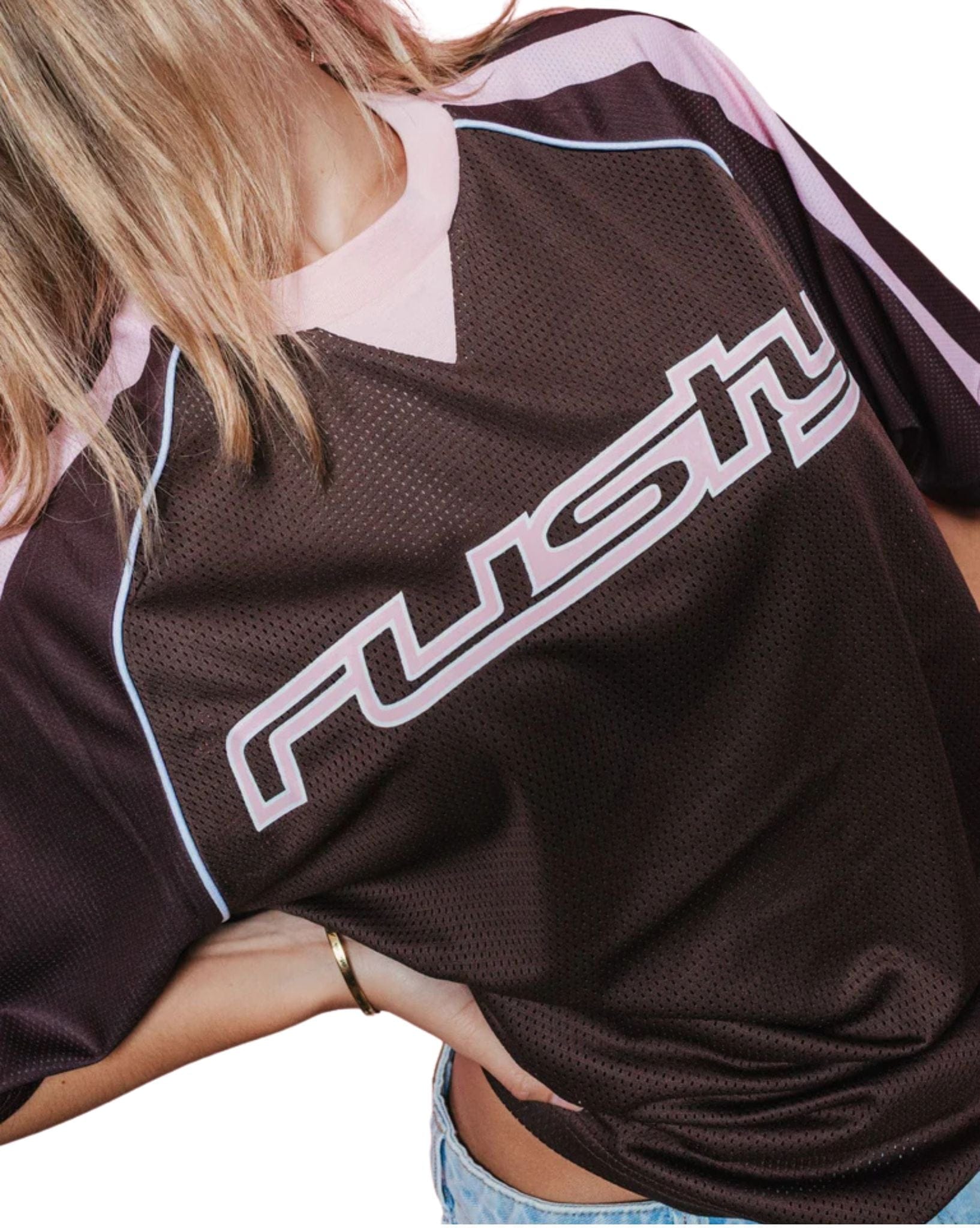 Rusty Naples Contrast Oversize Sports Jersey