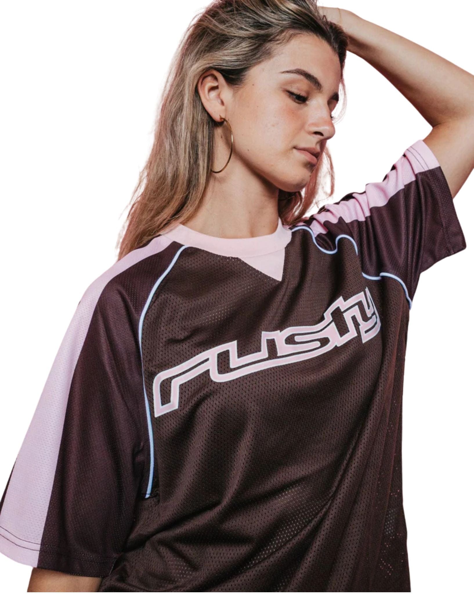 Rusty Naples Contrast Oversize Sports Jersey