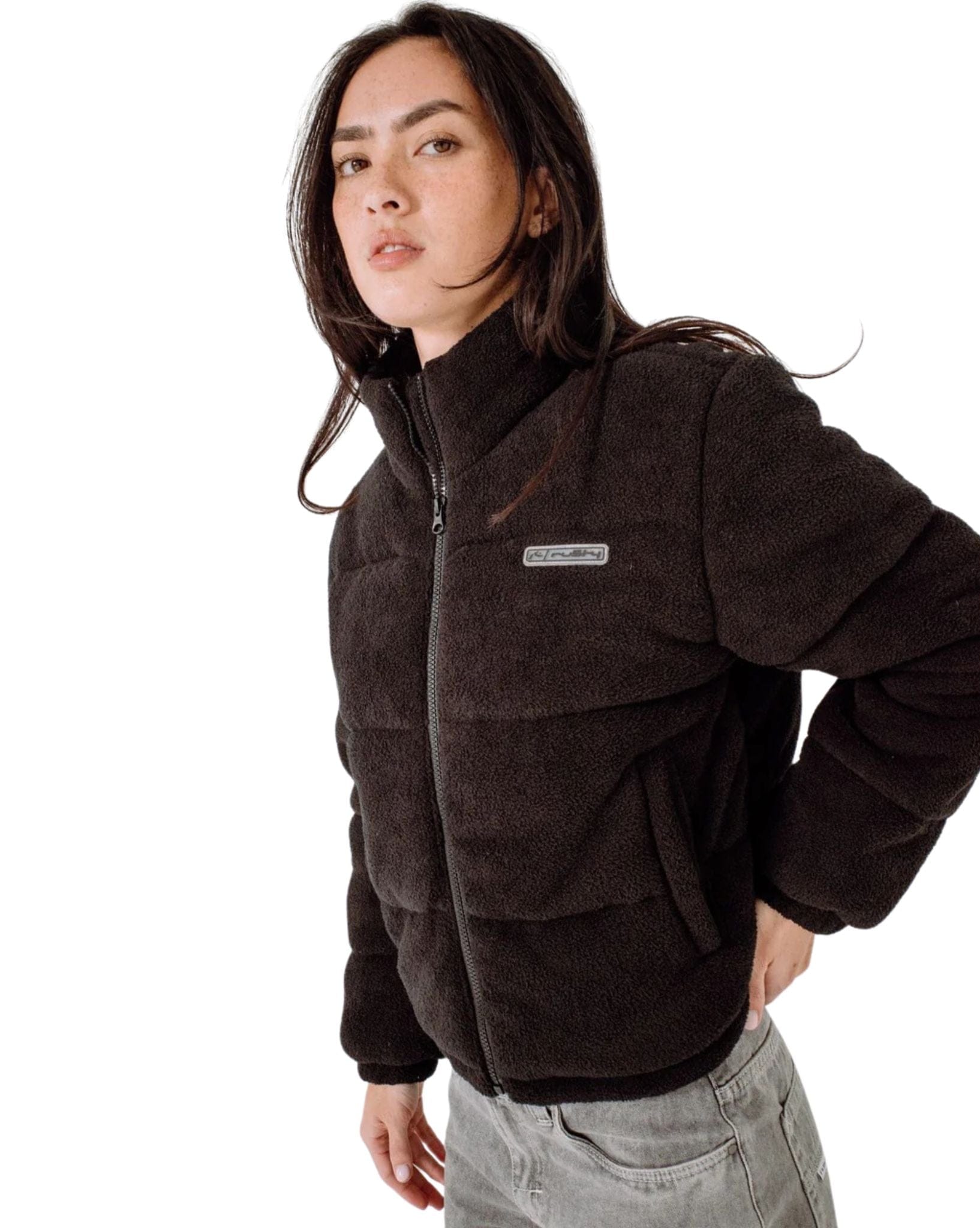 Rusty On And On Polar Fleece Puffer Jacket