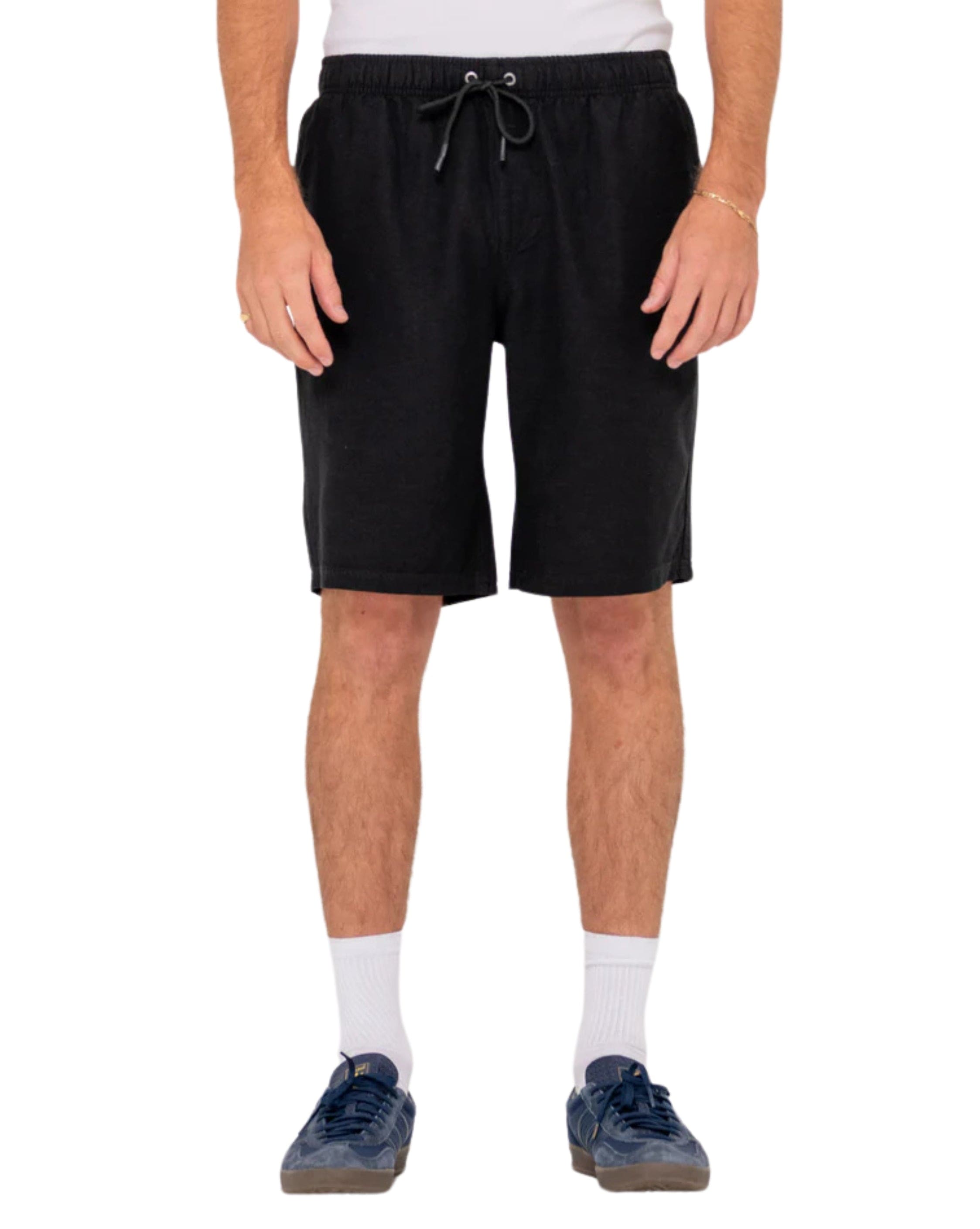 Rusty Overtone Elastic Waist Linen Short 17"