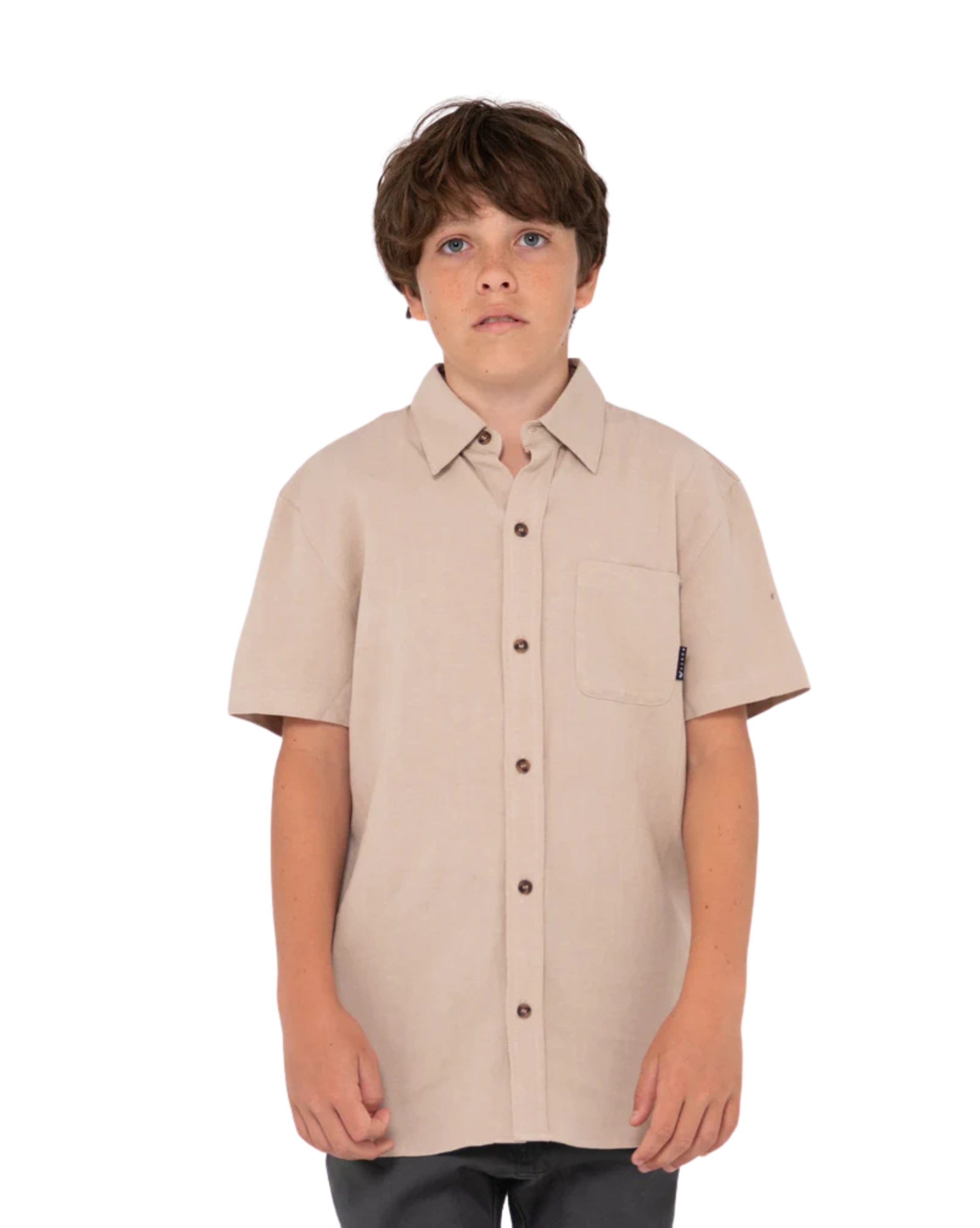 Rusty Overtone Short Sleeve Linen Shirt Boys