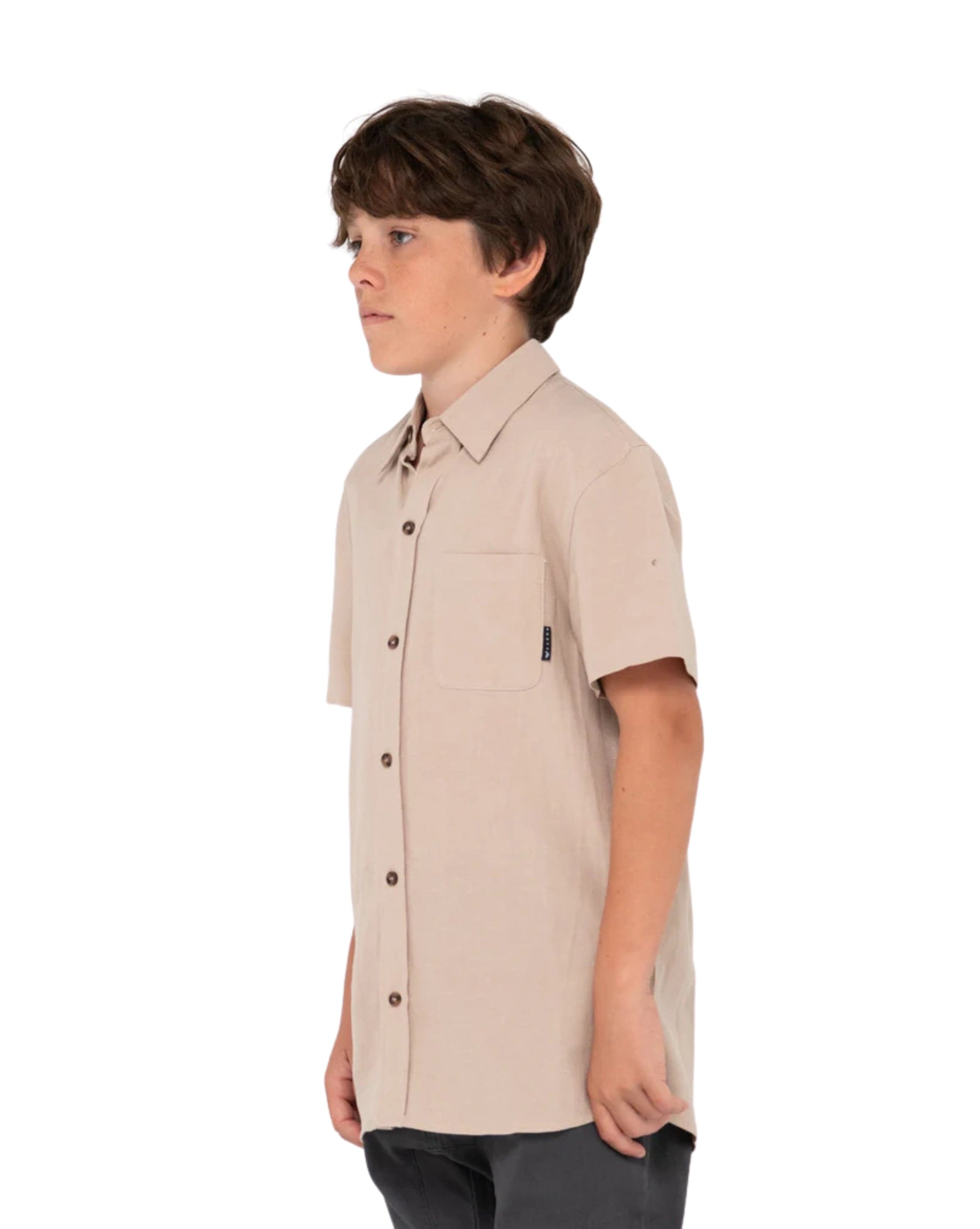 Rusty Overtone Short Sleeve Linen Shirt Boys