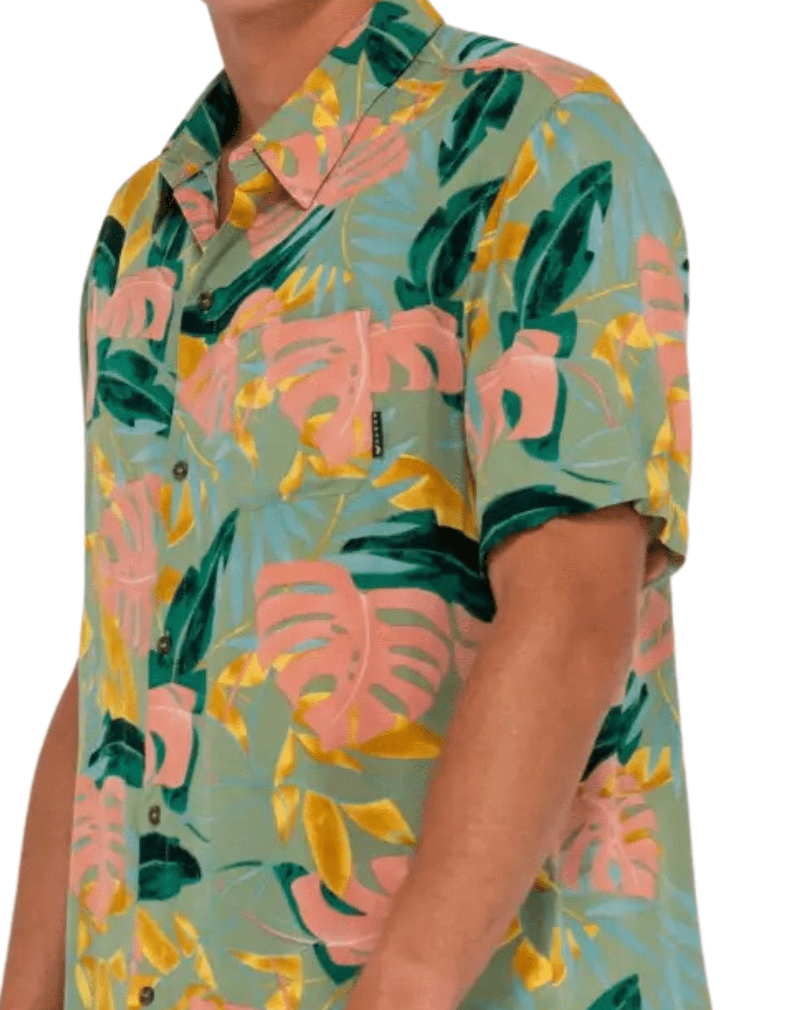 Rusty Pastel Paradise Short Sleeve Shirt Boys - Army Green