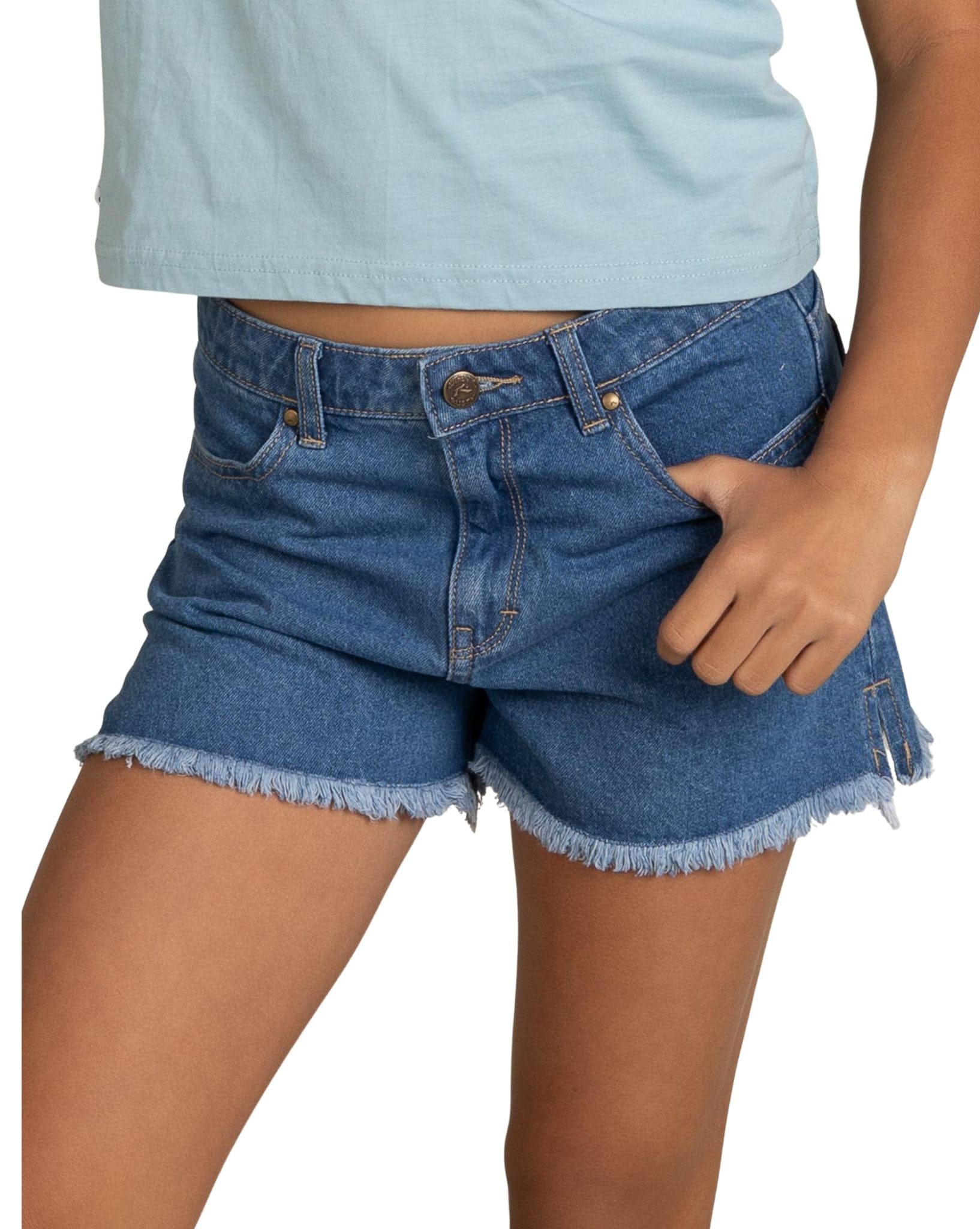 Rusty Penny Kick Flare Denim Short Girls