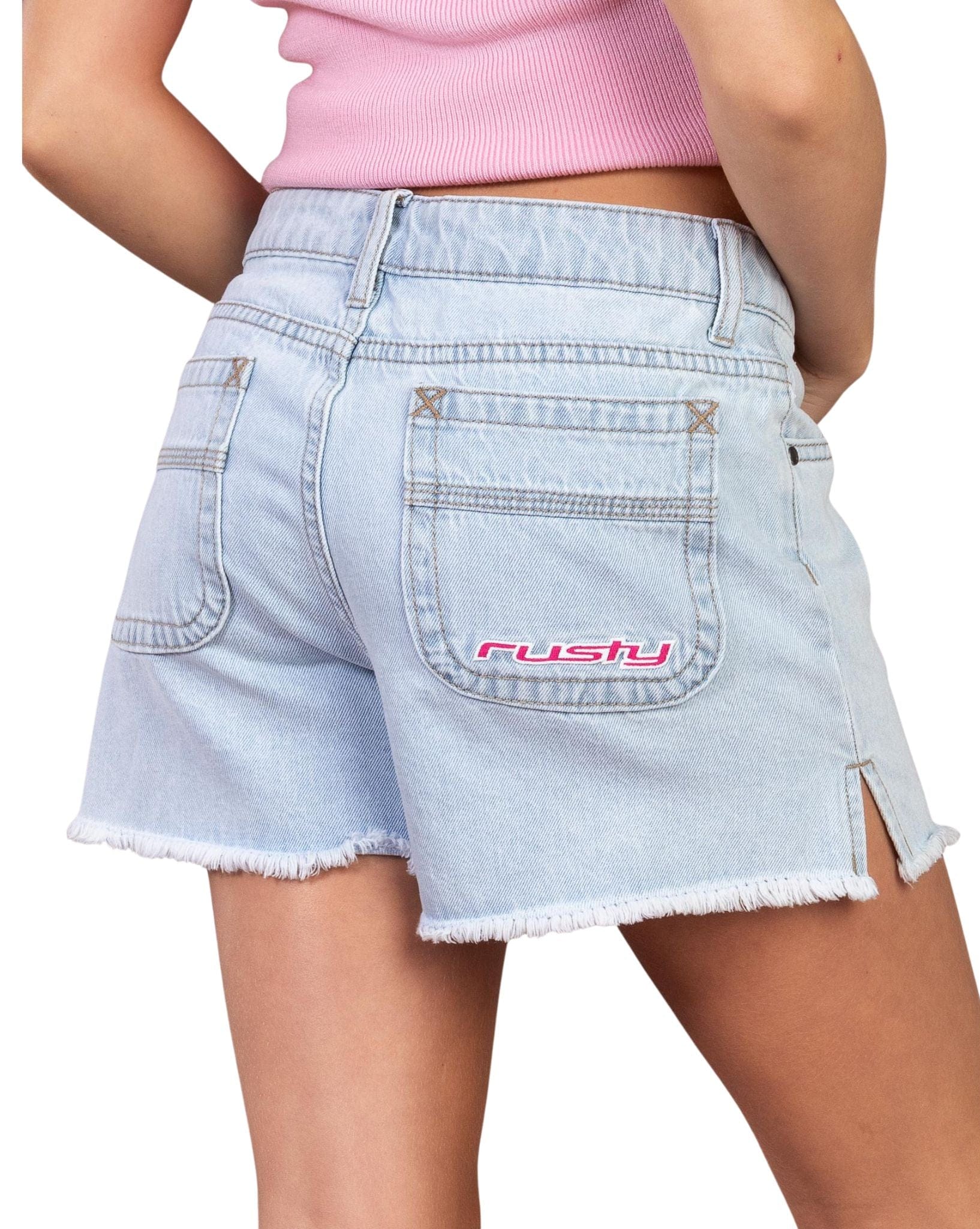 Rusty Penny Kick Flare Denim Short Girls