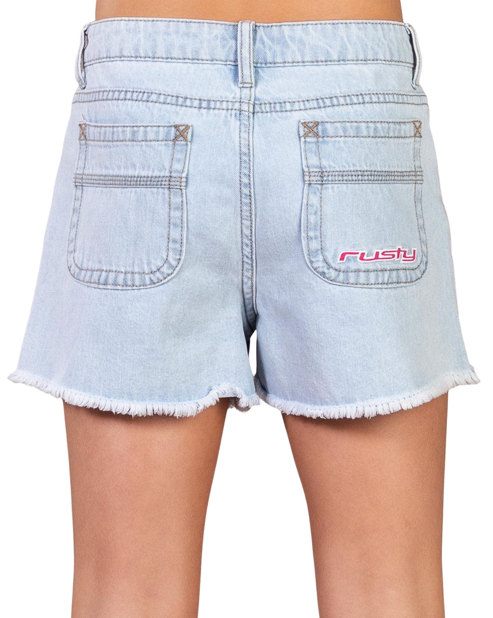 Rusty Penny Kick Flare Denim Short Girls