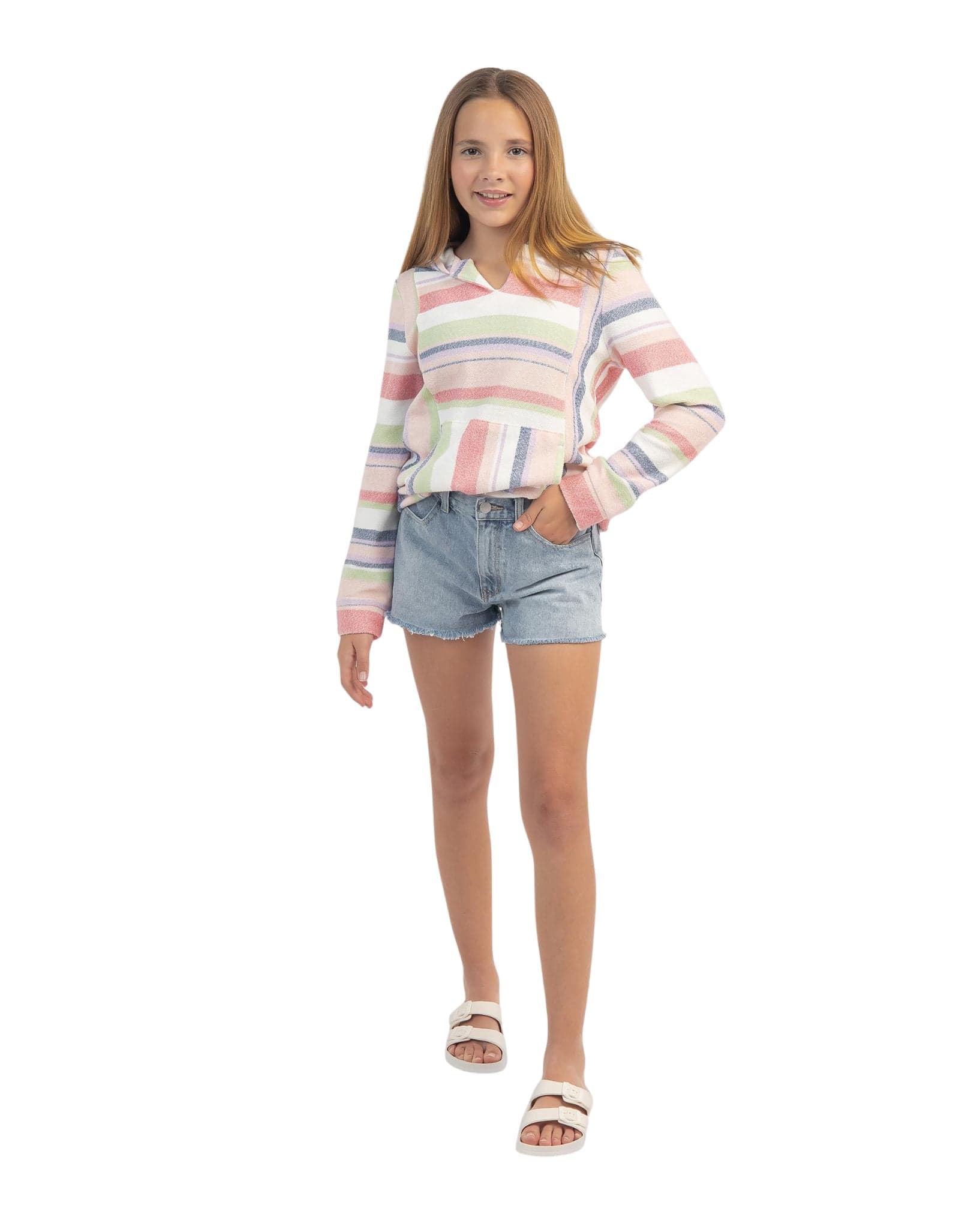 Rusty Penny Kick Flare Denim Short Girls