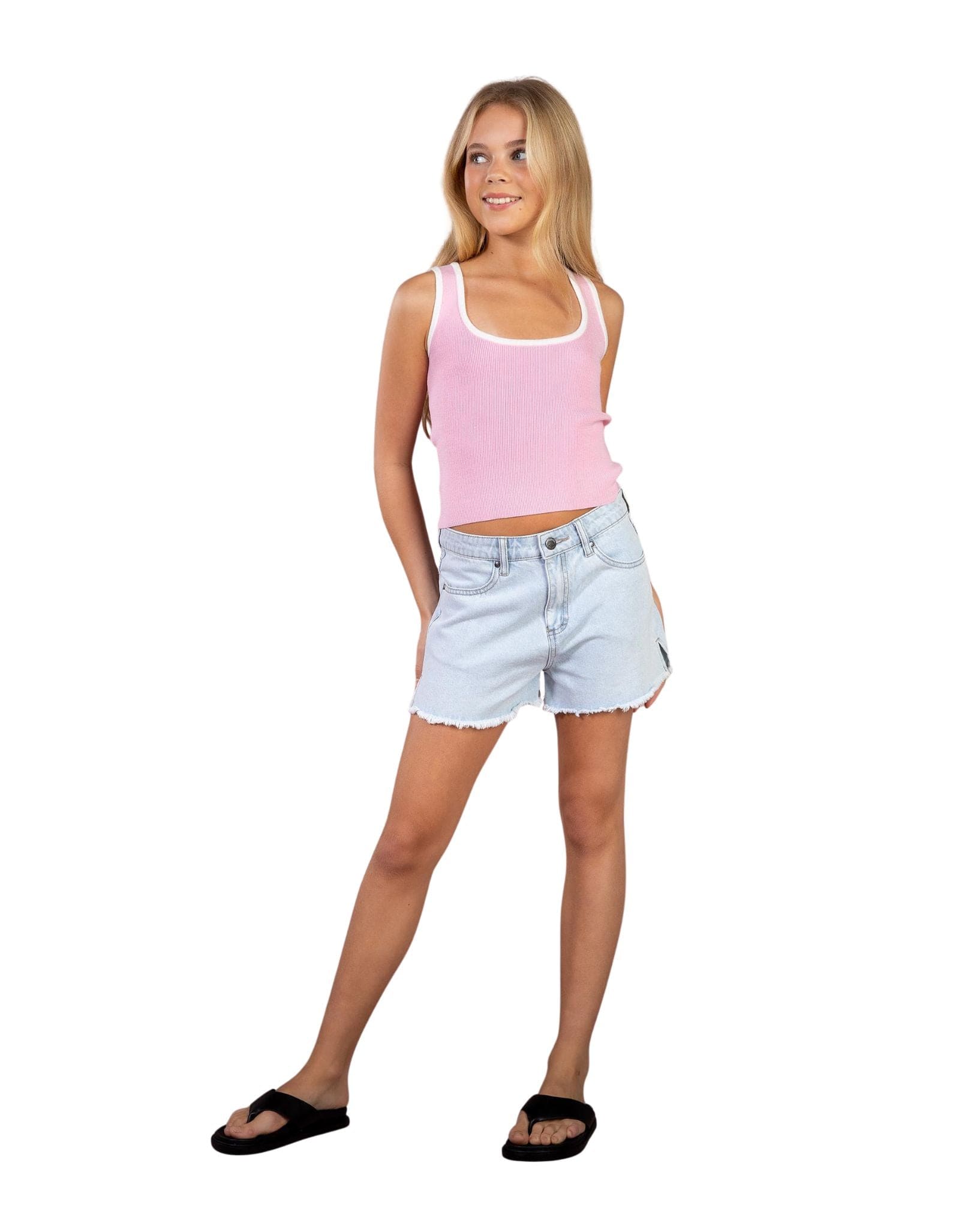 Rusty Penny Kick Flare Denim Short Girls