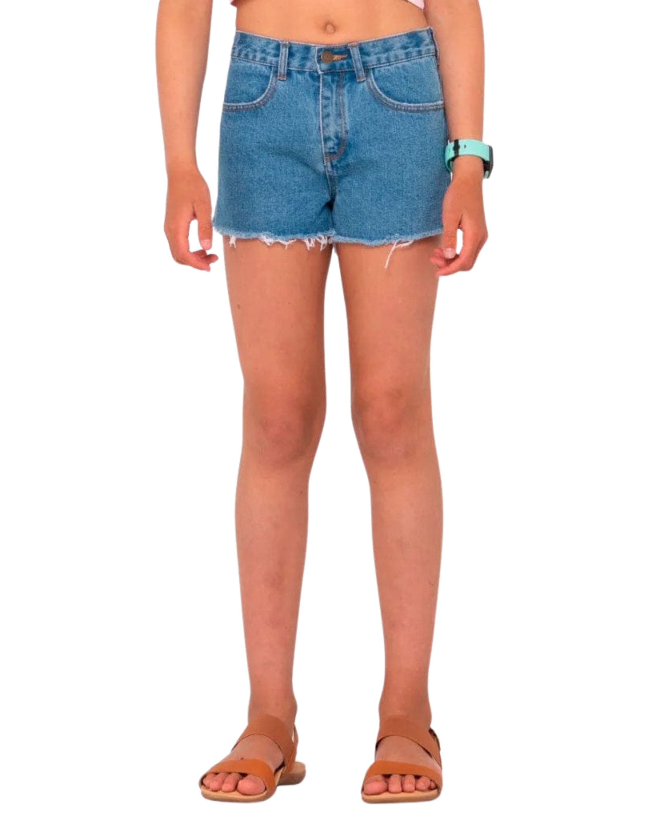 Rusty Penny Kick Flare Denim Short Girls
