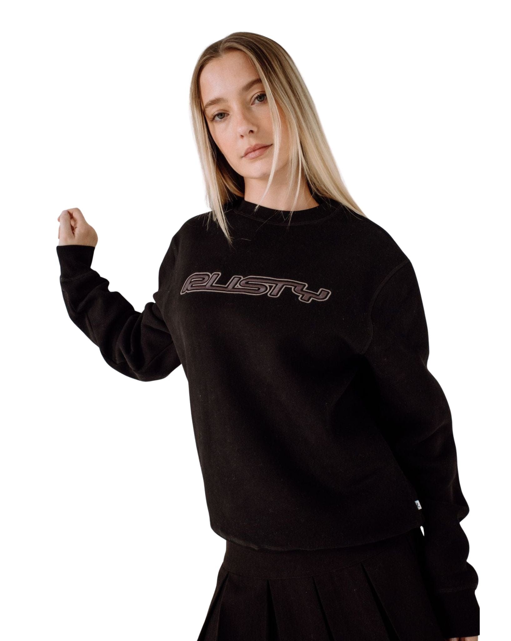Rusty R Essential Oversized Crew Fleece