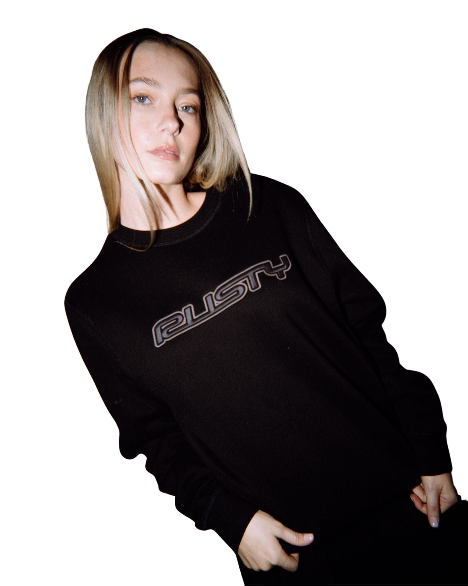 Rusty R Essential Oversized Crew Fleece