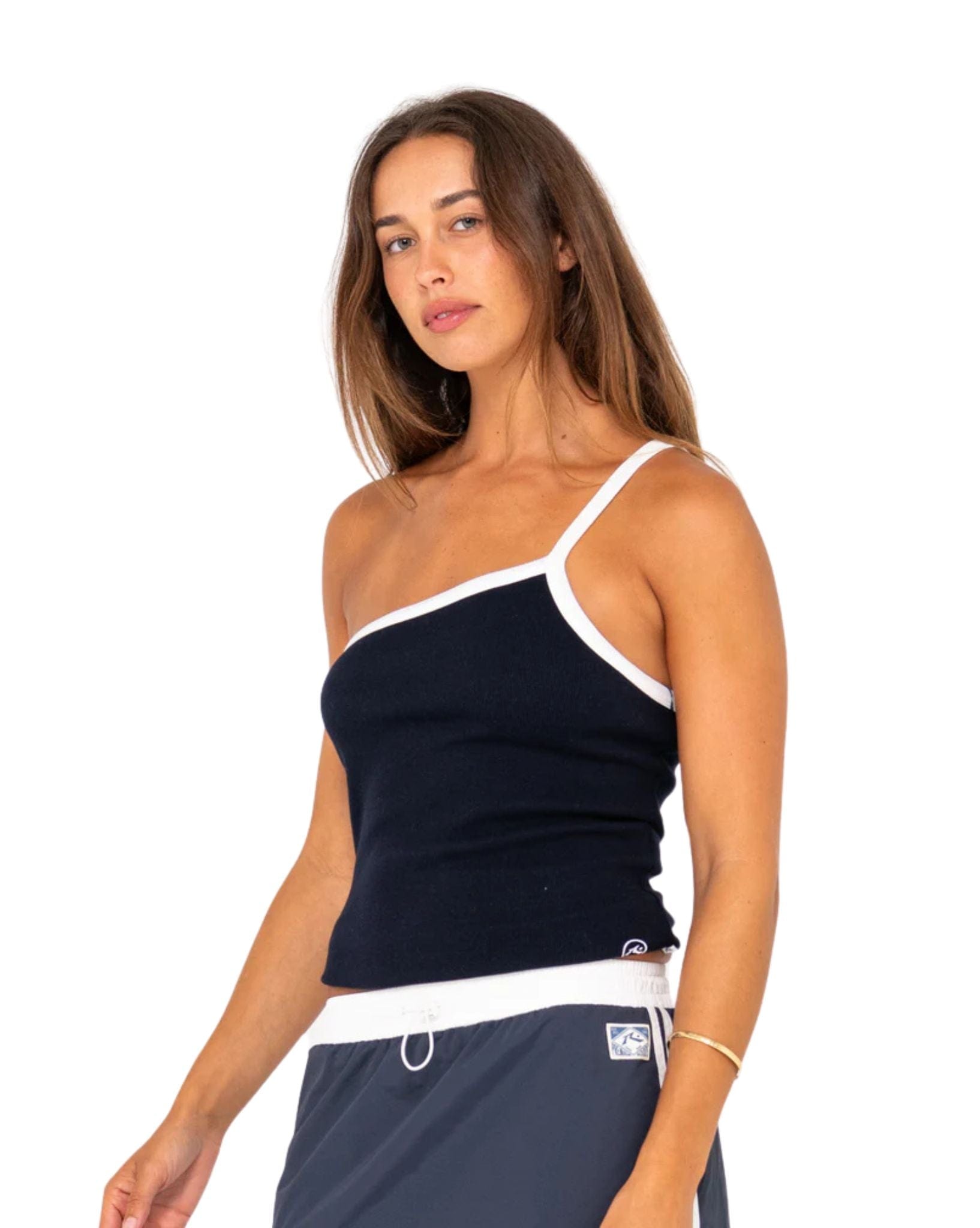 Rusty Sling One Shoulder Contrast Tank