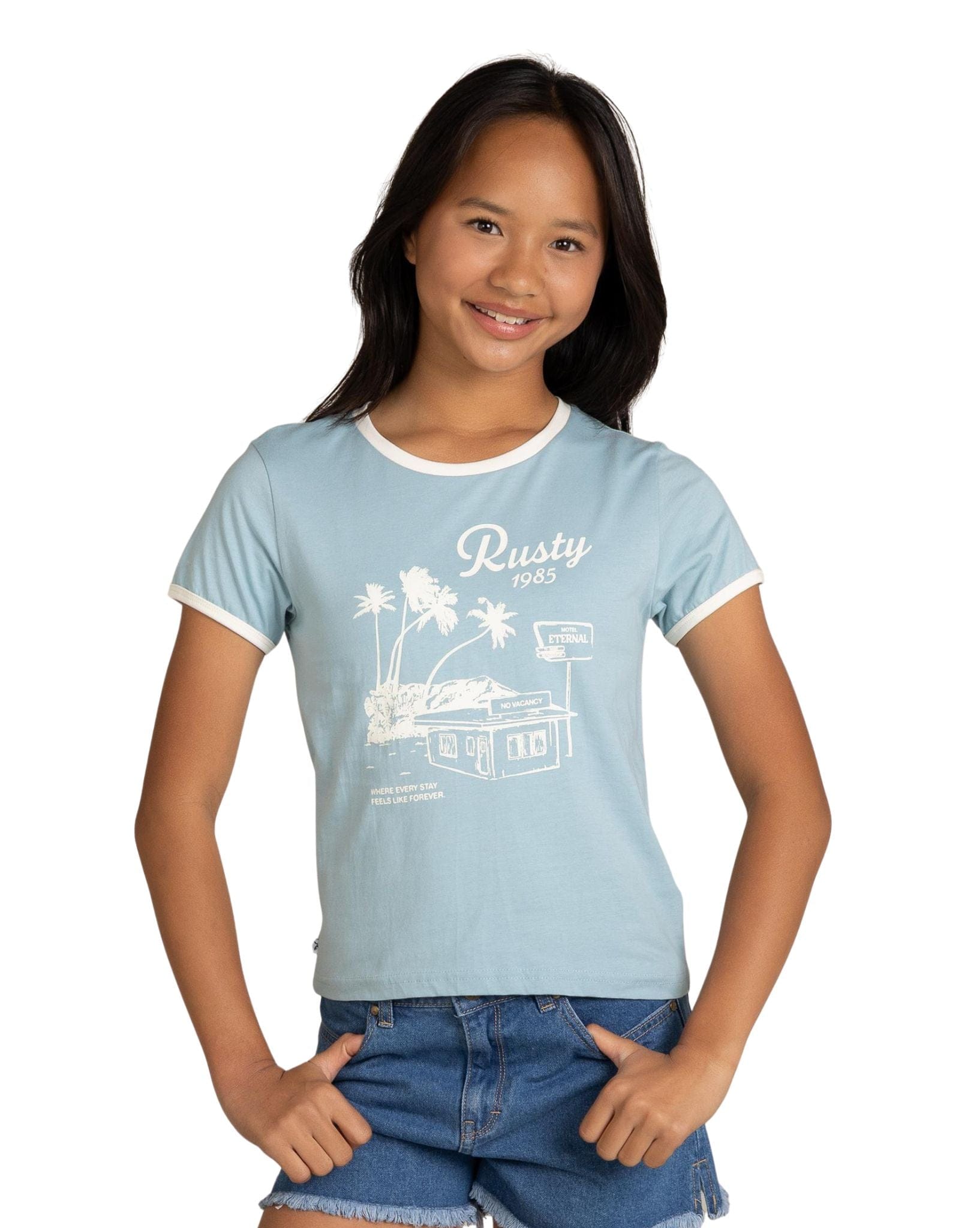 Rusty Sunset Wishes Ringer Tee