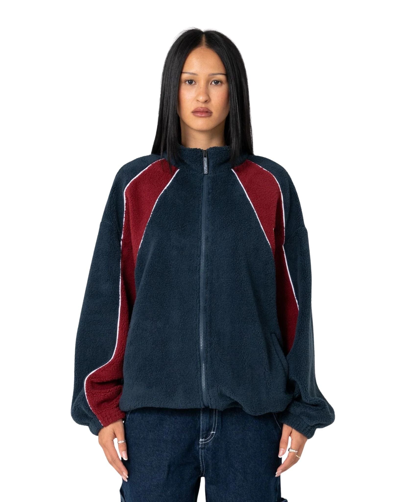 Rusty Two Tides Zip Through Sherpa Fleece