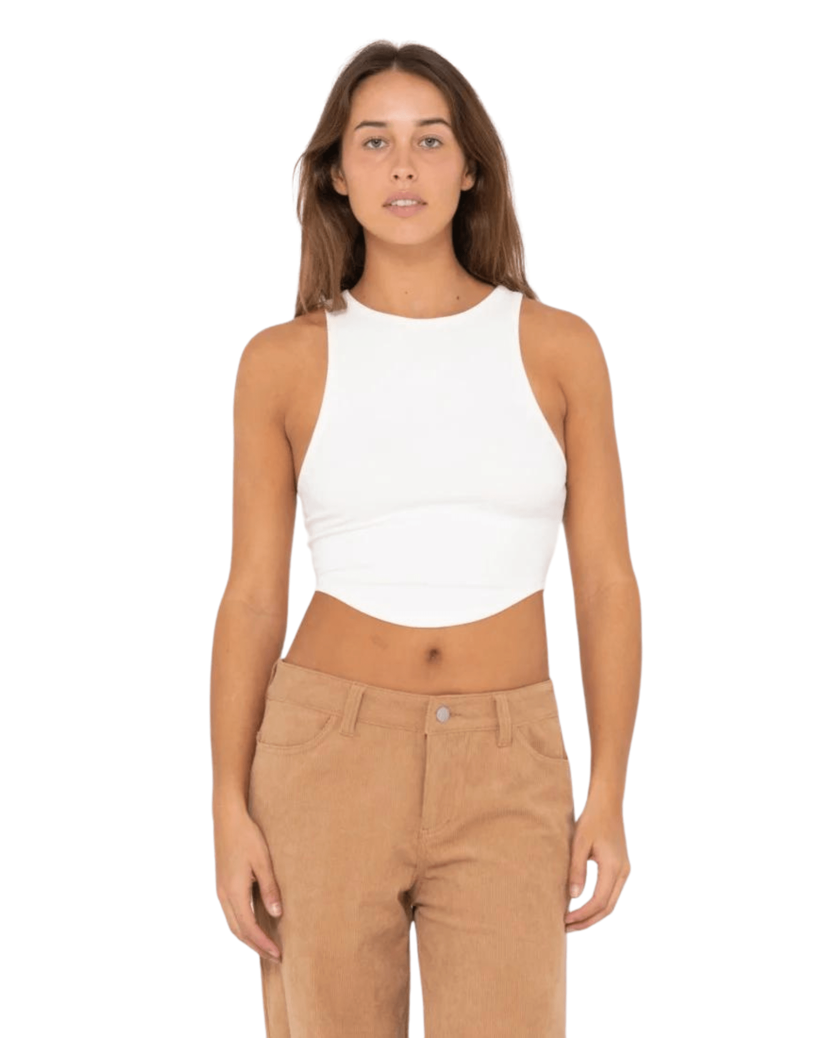 Rusty Vicky Curved Crop Tank